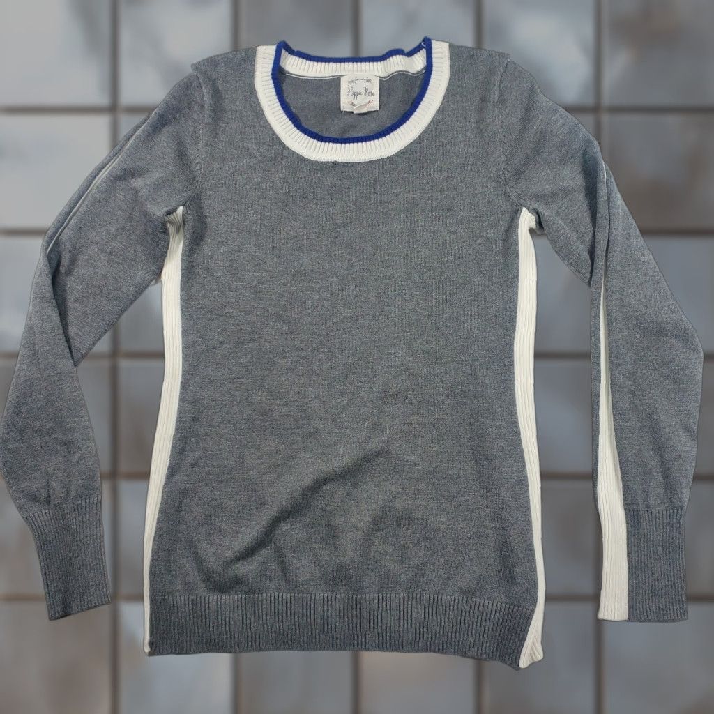 Vintage Hippie Rose Blouse Shirt Women's Long Sleeve Pullover Grey Rayon Blend Small Gray Pocket? Size M / US 6-8 / IT 42-44 - 1 Thumbnail