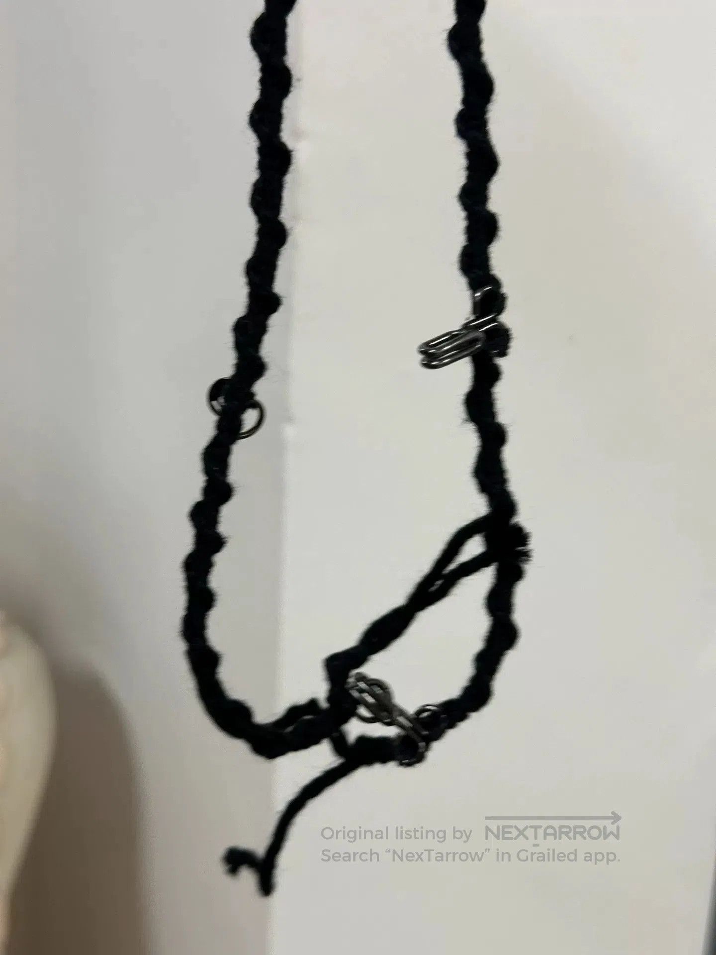 Comme des Garcons Homme Plus adjustable black crystal pendant necklace. Size ONE SIZE - 4 Thumbnail