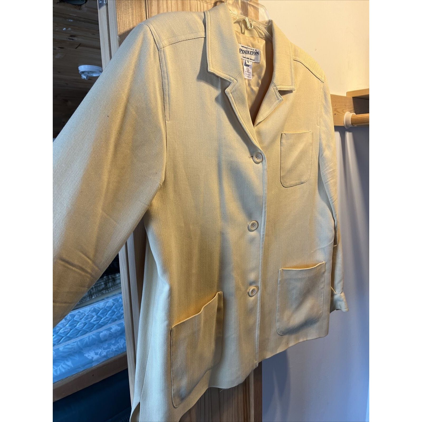 Pendleton Pendleton Womens 14 Wool Silk Blend yellow Dress Suit Blazer Size XL / US 12-14 / IT 48-50 - 4 Thumbnail