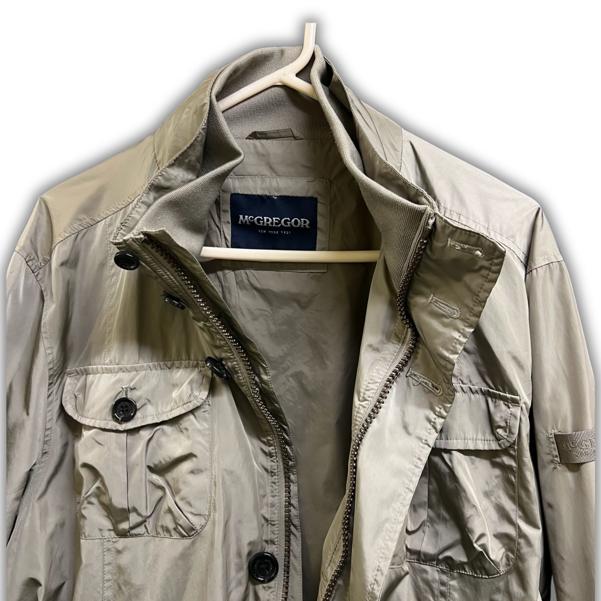 McGregor McGregor Beige Four-Pocket Nylon Jacket With Button Closures Size US L / EU 52-54 / 3 - 7 Thumbnail