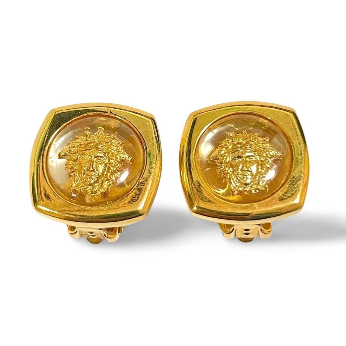 Versace Vintage Gianni Versace clear and gold tone medusa face motif Size ONE SIZE - 1 Thumbnail