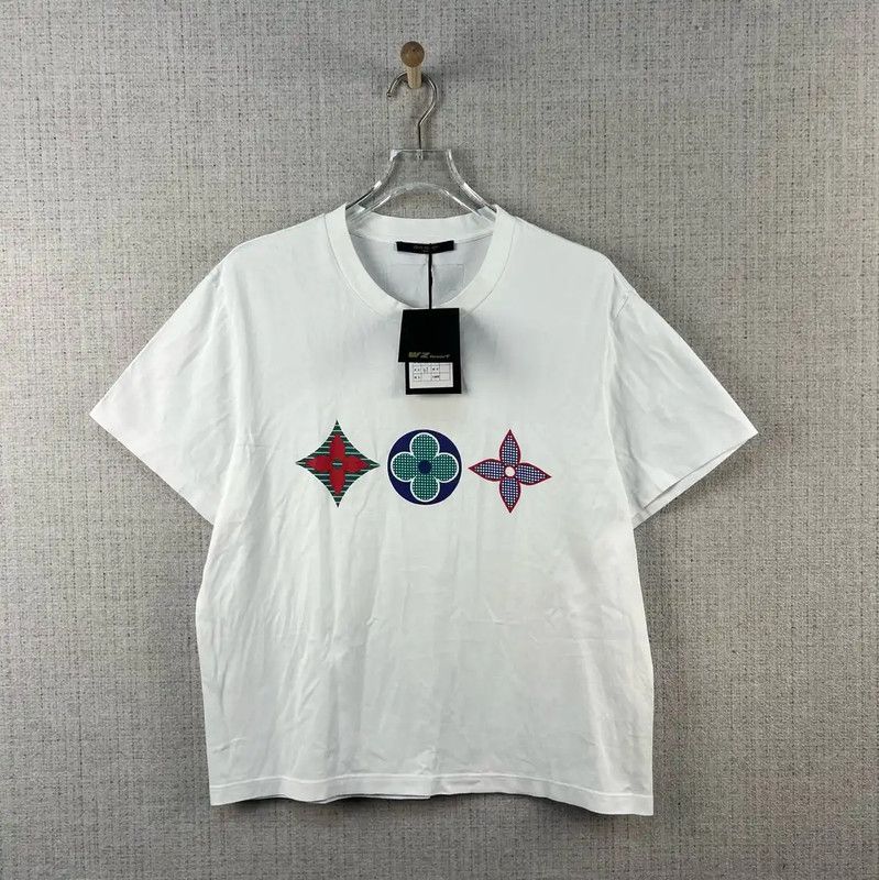 Louis Vuitton Louis Vuitton White Printed Cotton T-Shirt 0089 Size US XL / EU 56 / 4 - 1 Thumbnail
