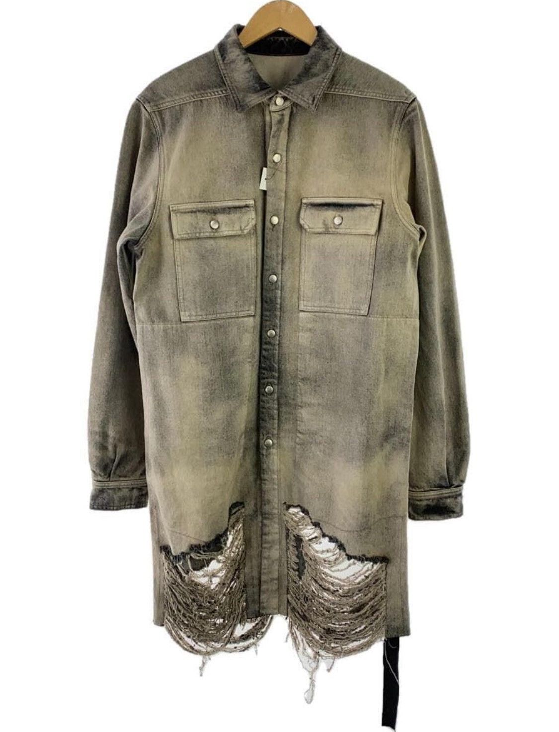 Rick Owens Rick Owens Distressed Denim Shirt Size US M / EU 48-50 / 2 - 1 Thumbnail