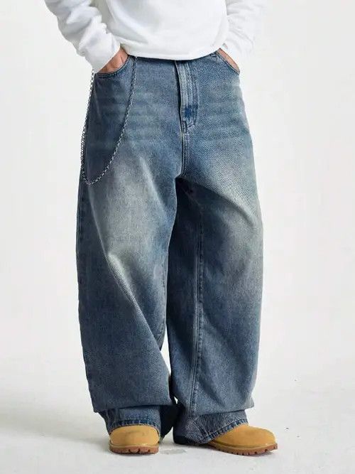 Jean Washed Y2k Denim Jeans Loose fit Baggy Size US 36 / EU 52 - 2 Thumbnail