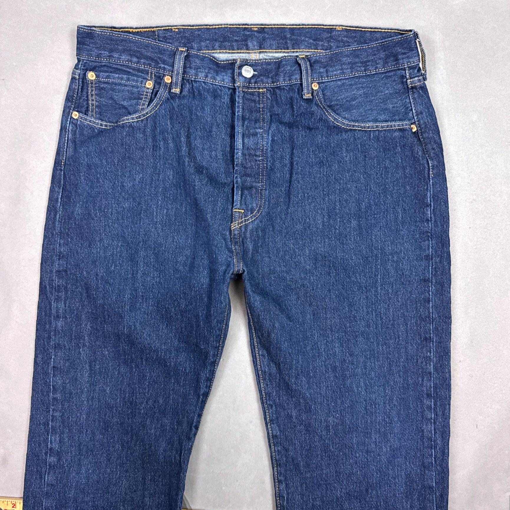 Levi's Levi's 501 Jeans Mens 38x34 Blue Denim Button Fly Straight Classic Chore Jeans Mens Regular 38 Blue Denim Cotton 5-Pocket Design Vintage: No Size US 38 / EU 54 - 4 Thumbnail