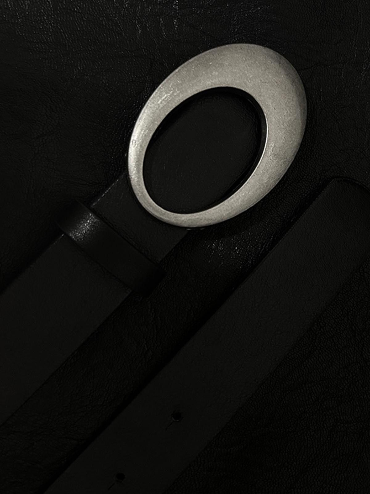 Japanese Brand Oval Buckle Leather Belt Size ONE SIZE - 5 Thumbnail