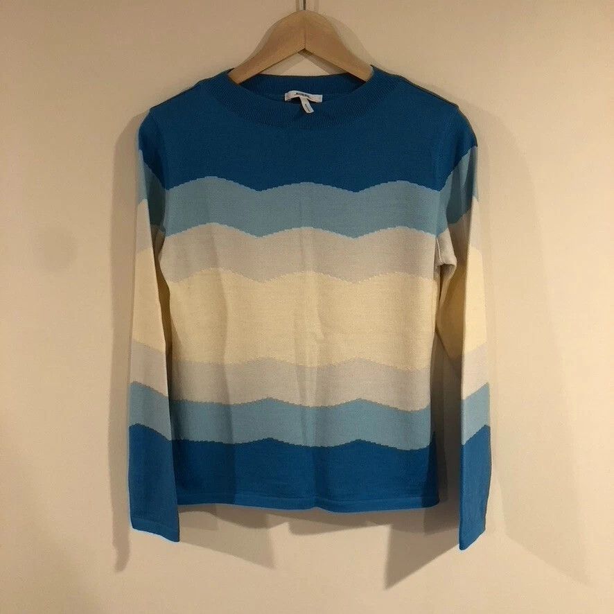 Vintage Rodier France Blue Striped Sweater Size M / US 6-8 / IT 42-44 - 1 Thumbnail