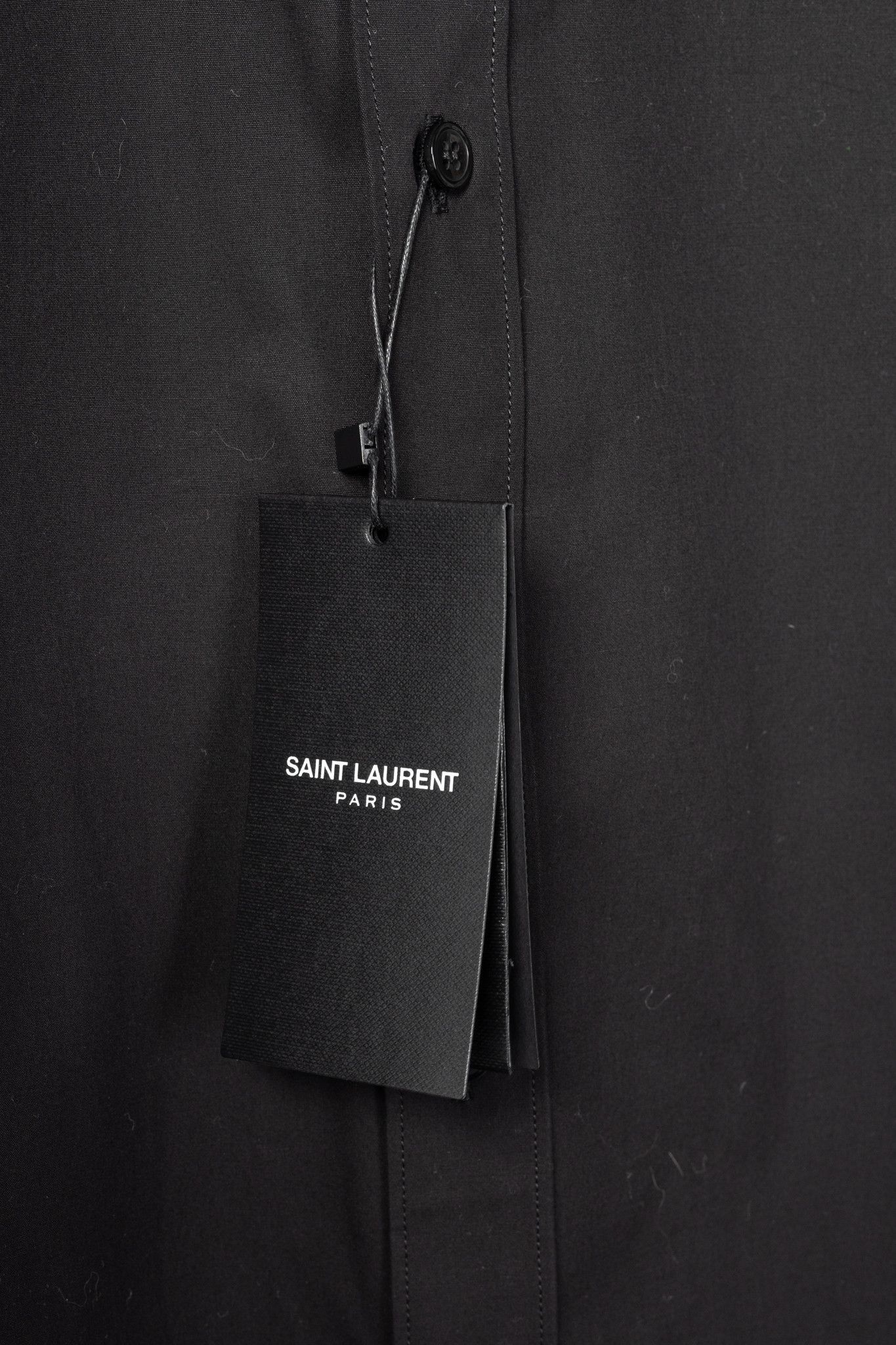 Saint Laurent Paris Saint Laurent Black Cotton-Poplin Buttoned Shirt Size S / US 4 / IT 40 - 8 Thumbnail