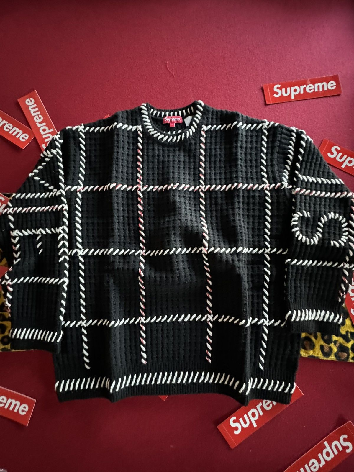 Supreme Brushed Plaid Sweater White Grailed Supreme Brushed
