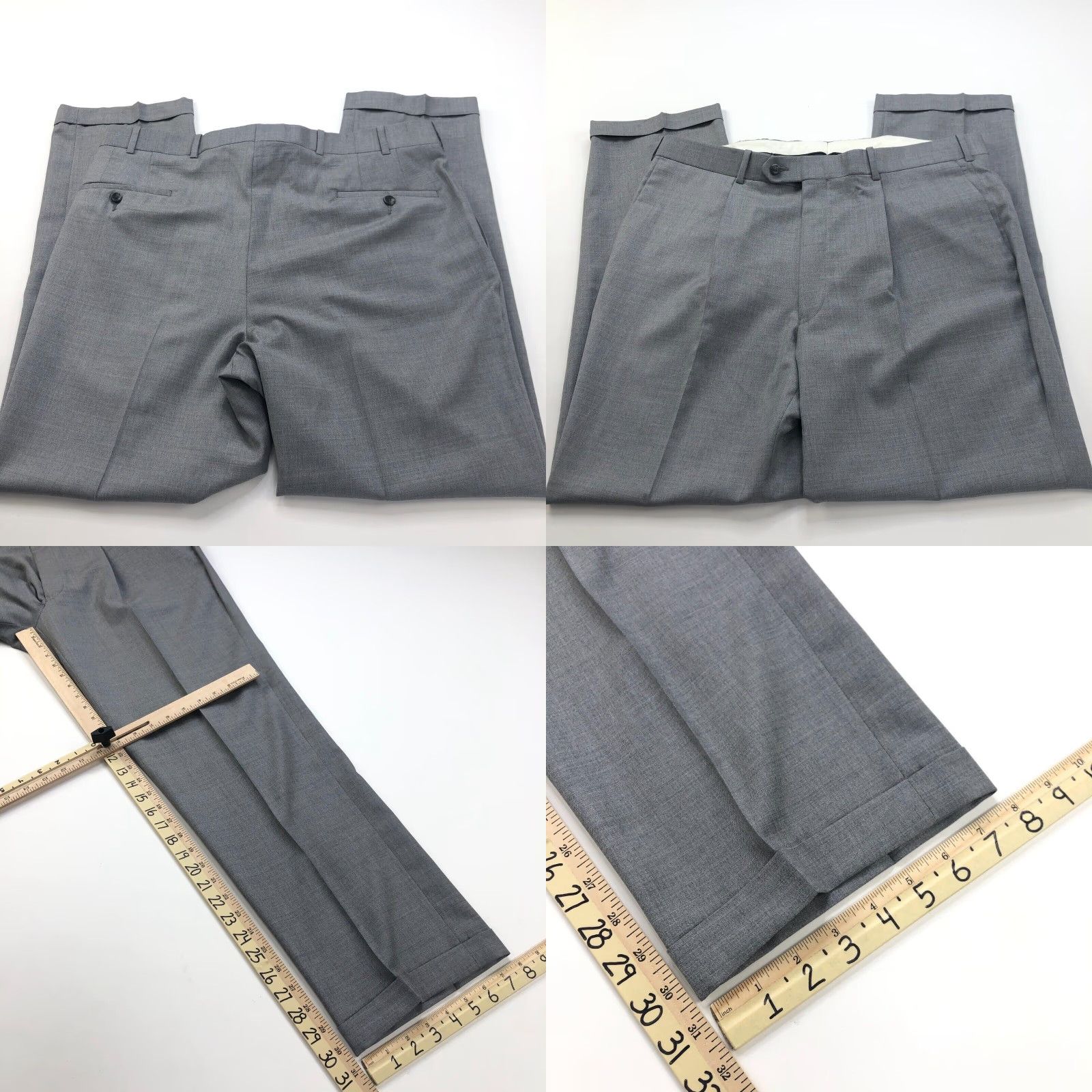 Vintage Coppley Suit Jacket Gray 100% Wool 2 PC Regular 40 Size 38R - 10 Thumbnail