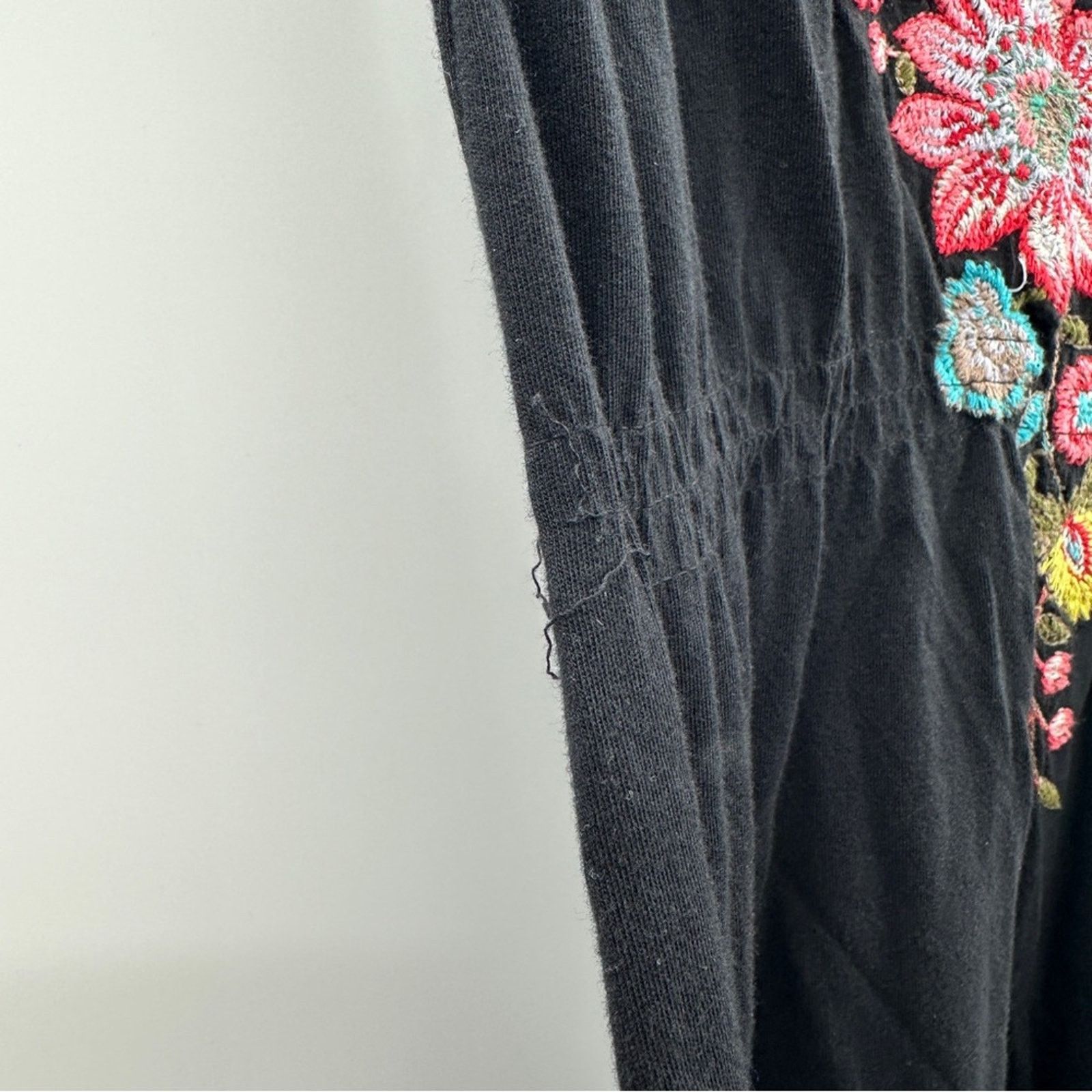 Johnny Was Johnny Was Black Multicolor Floral Embroidery Tunic Top Size S / US 4 / IT 40 - 10 Thumbnail