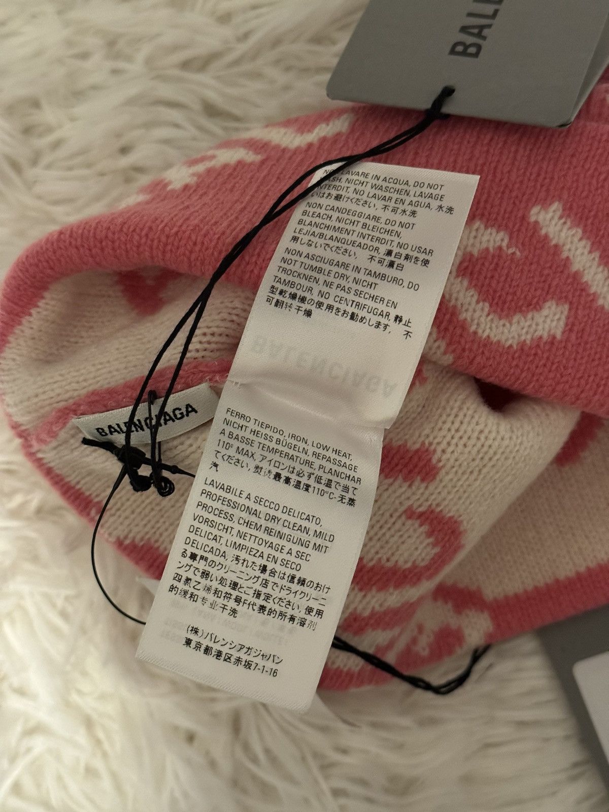 Balenciaga Balenciaga All Over Beanie Pink Size ONE SIZE - 7 Thumbnail