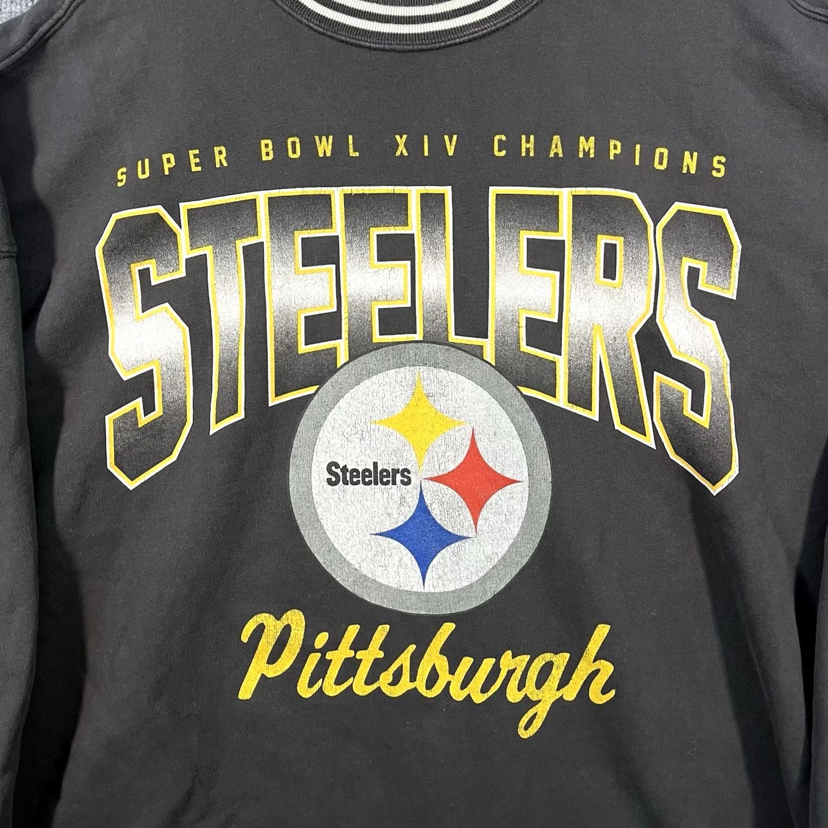 Abercrombie & Fitch VINTAGE Abercrombie & Fitch Sweatshirt Mens L NFL Pittsburgh Steelers Super Bowl Black Size US L / EU 52-54 / 3 - 2 Thumbnail