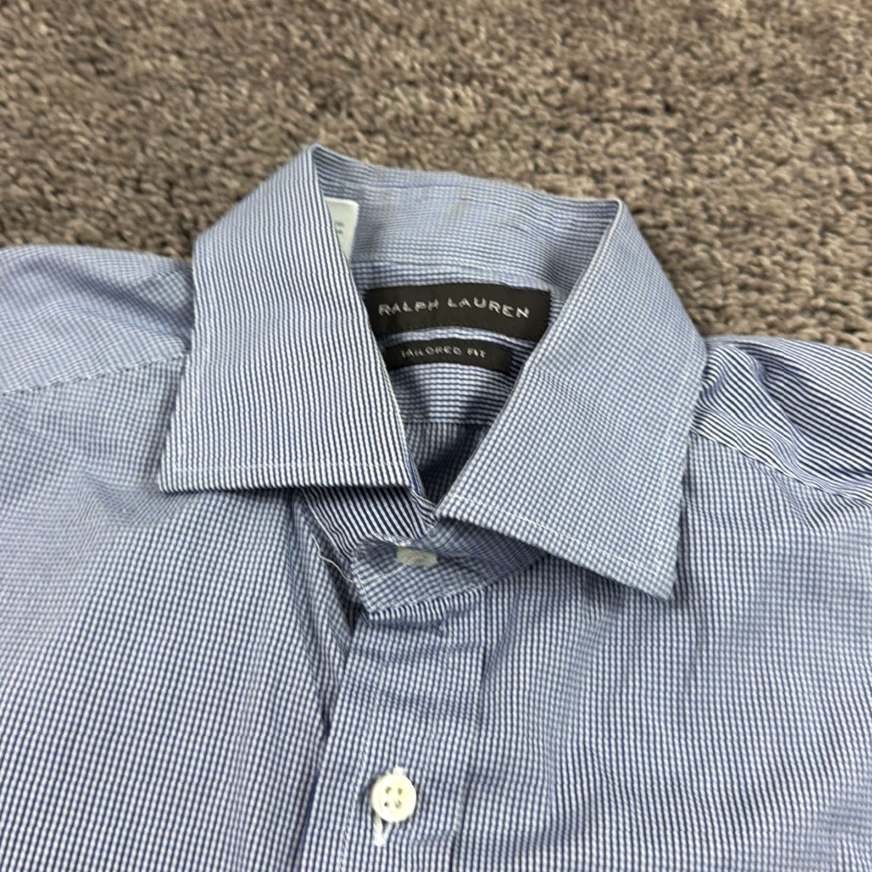 Ralph Lauren Ralph Lauren Shirt Mens M Blue Check Tailored Black Label Made In Italy Size US M / EU 48-50 / 2 - 2 Thumbnail