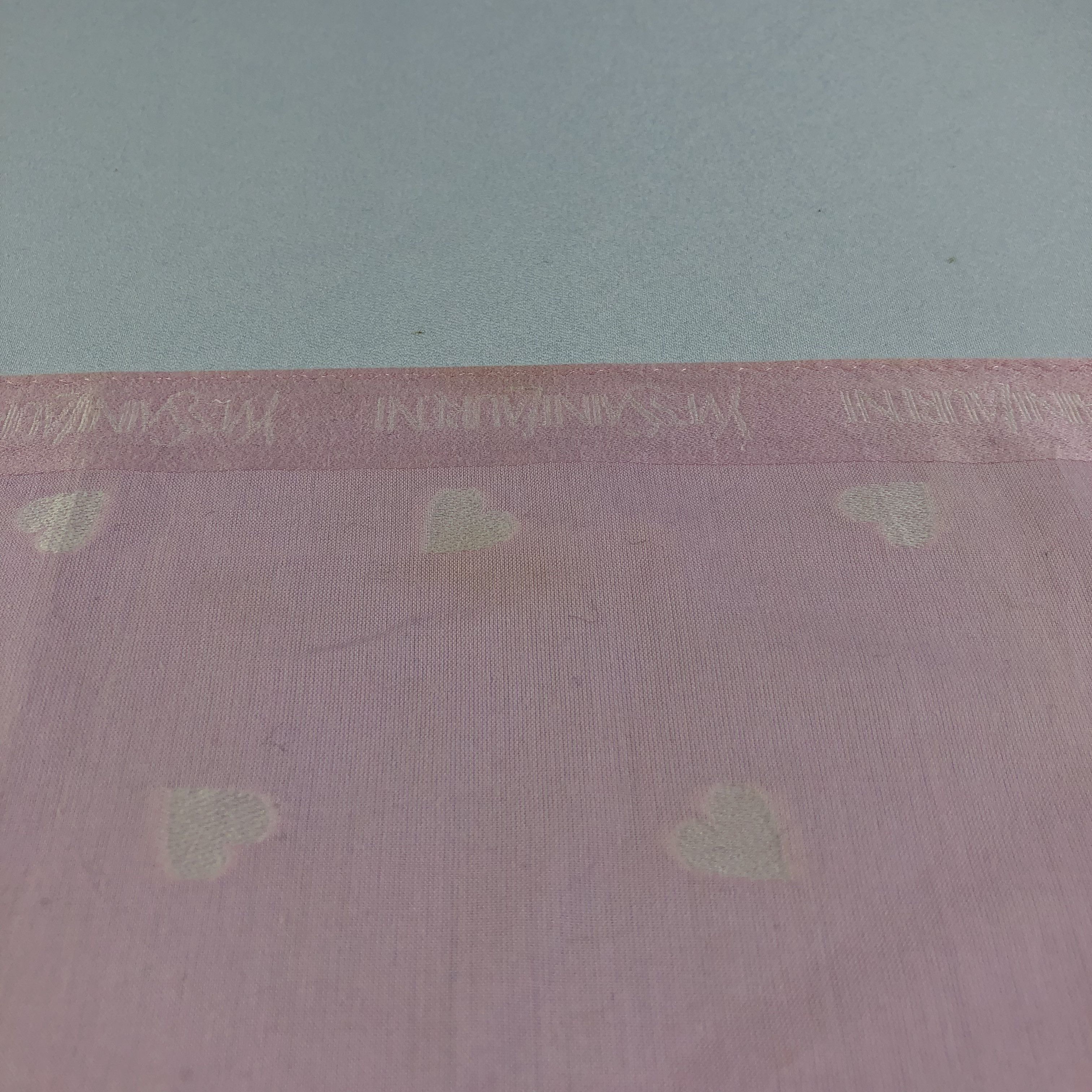 Yves Saint Laurent YSL Pink Loves Handkerchief Neckerchief Bandana H1740 Size ONE SIZE - 8 Thumbnail