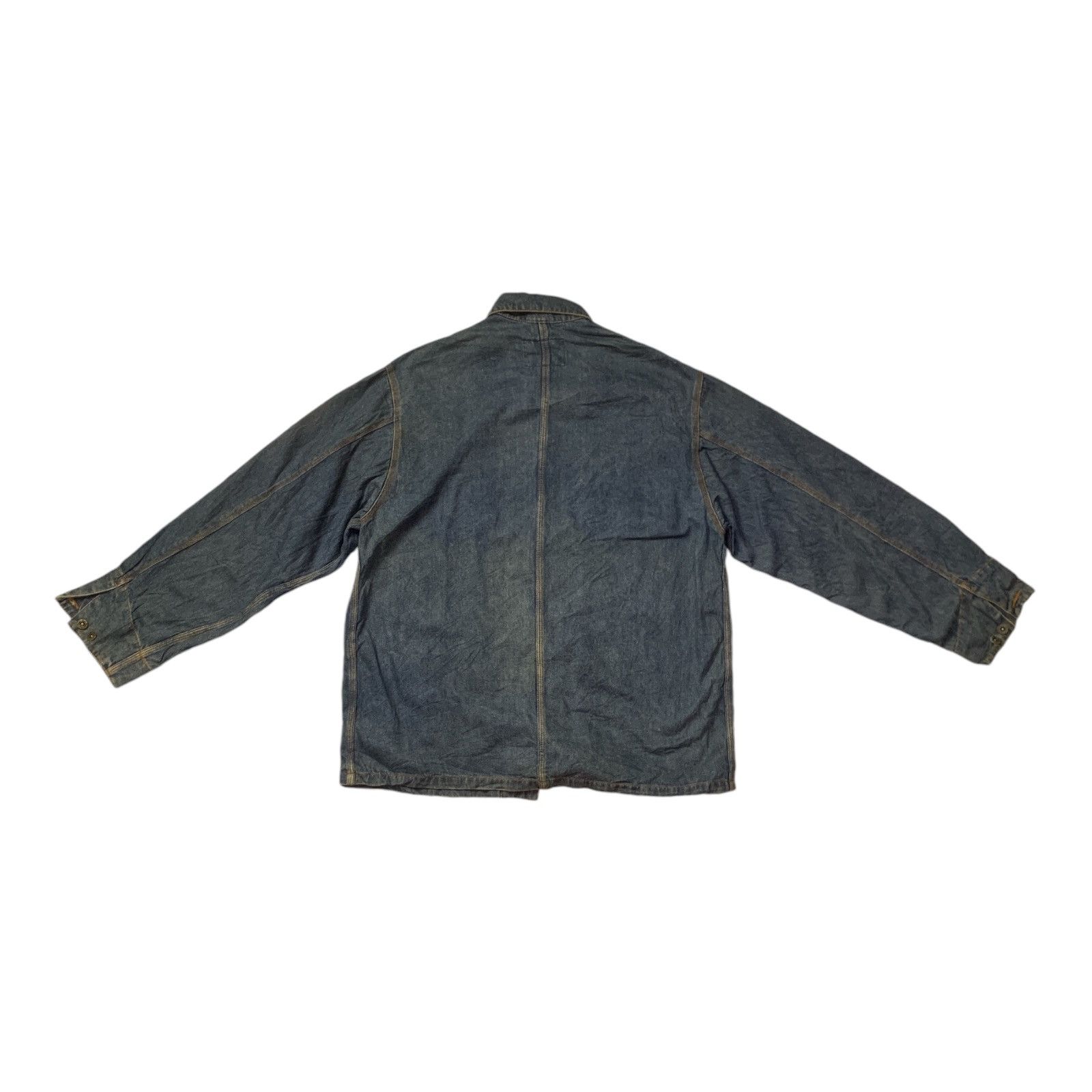 Japanese Brand Rare Design Vintage Machope Chore Denim Jackets Size US L / EU 52-54 / 3 - 2 Thumbnail