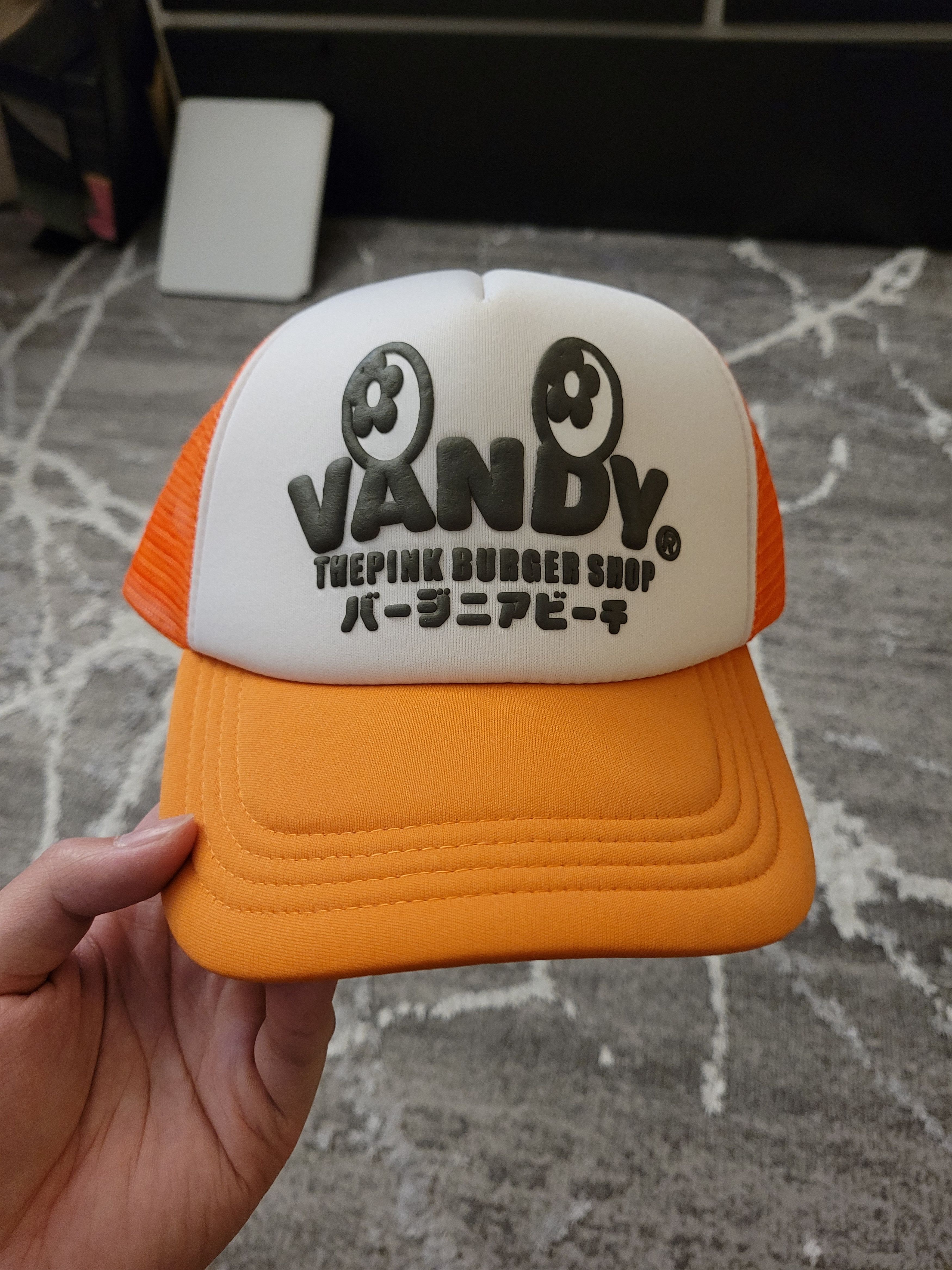 image of Vandy The Pink Burger Shop Trucker Cap in Orange, Men's