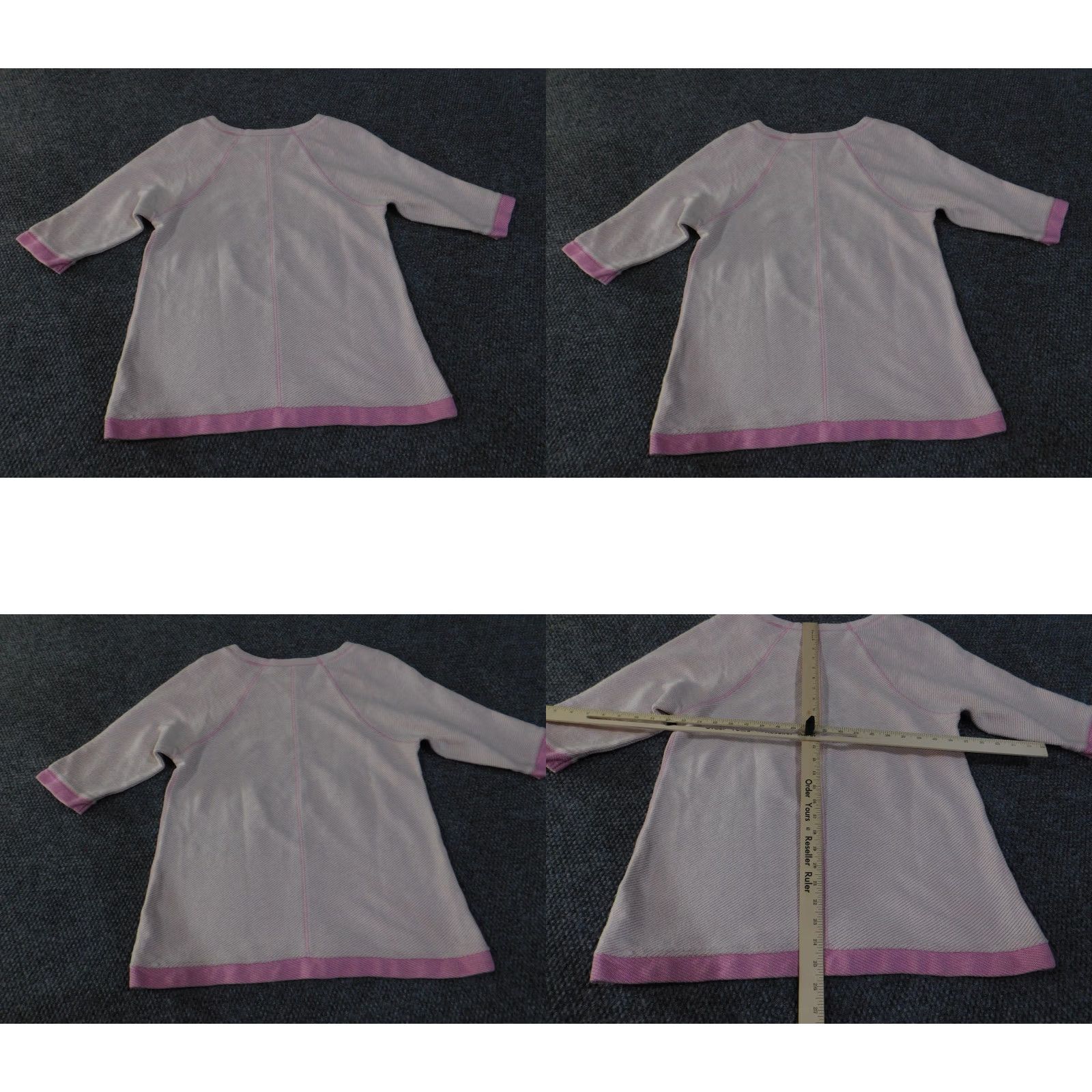 Soft Surroundings Soft Surroundings Sweatshirt Top Womens Medium Pink White 3/4 Sleeve Cotton Knit Casual Pullover Raglan Crew Neck Regular Modern American Boyfriends? Size M / US 6-8 / IT 42-44 - 8 Thumbnail