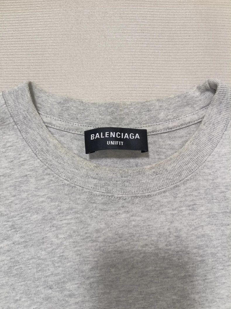 Balenciaga Balenciaga Reversed Letter Embroidered Logo Grey Short Sle Size US S / EU 44-46 / 1 - 3 Thumbnail