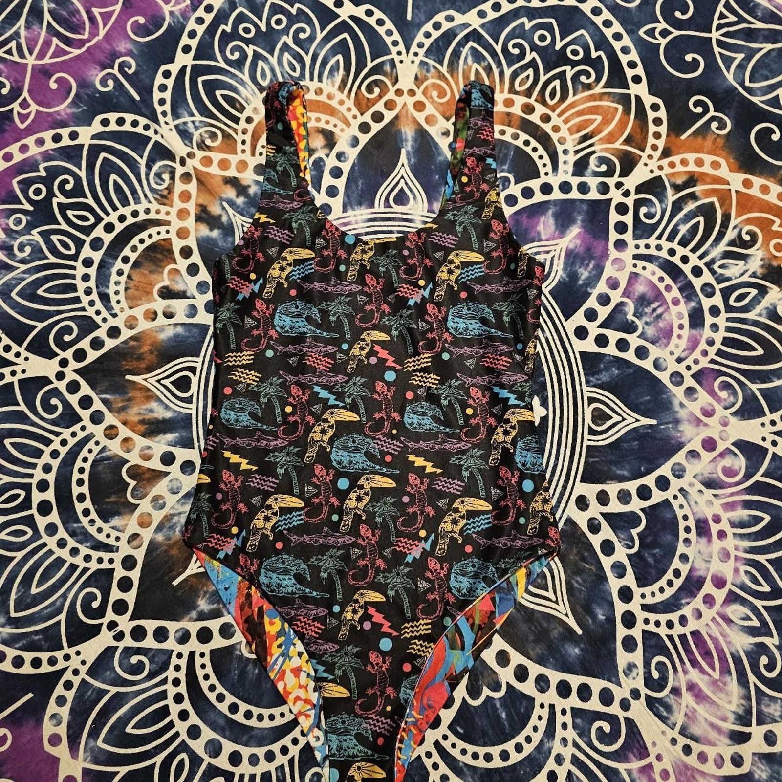 Designer Women's Multicolored Swimsuit-one-piece retro vibe Size ONE SIZE - 4 Thumbnail