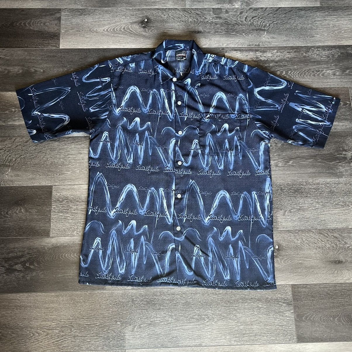 Southpole Vintage Y2K Southpole Geometric Pattern Wavelength S/S Shirt Size US M / EU 48-50 / 2 - 1 Thumbnail