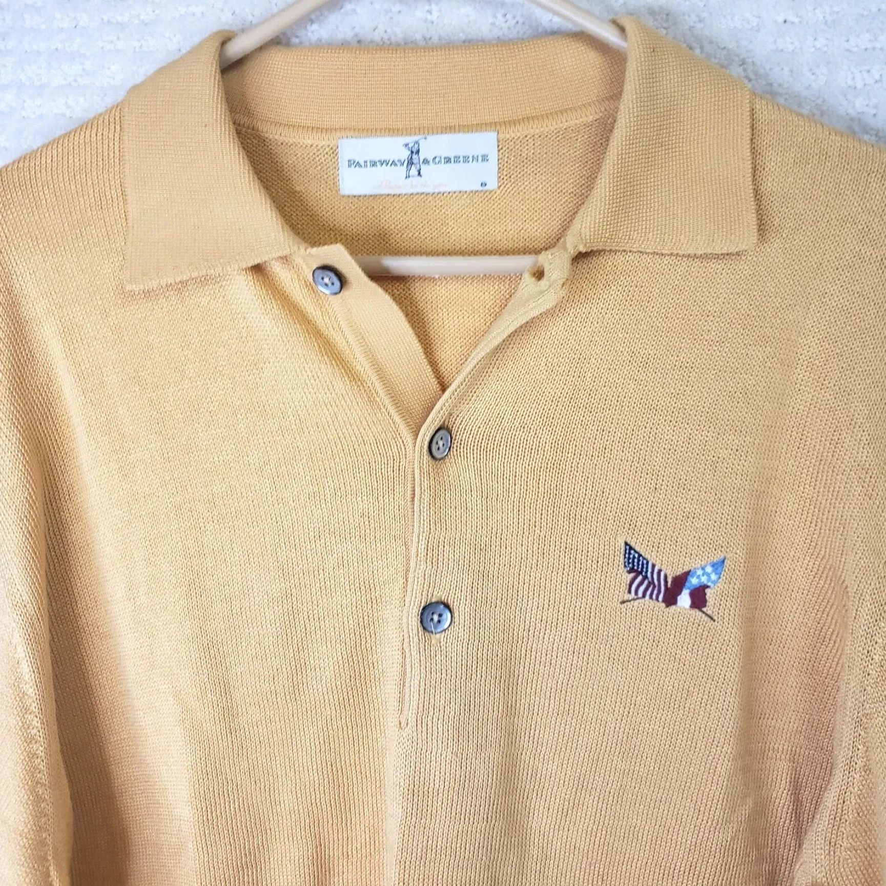 Vintage Fairway & Greene Pullover Sweater Shirt L Men Yellow Pima Cotton US Flags Civil War Era Size US L / EU 52-54 / 3 - 3 Thumbnail