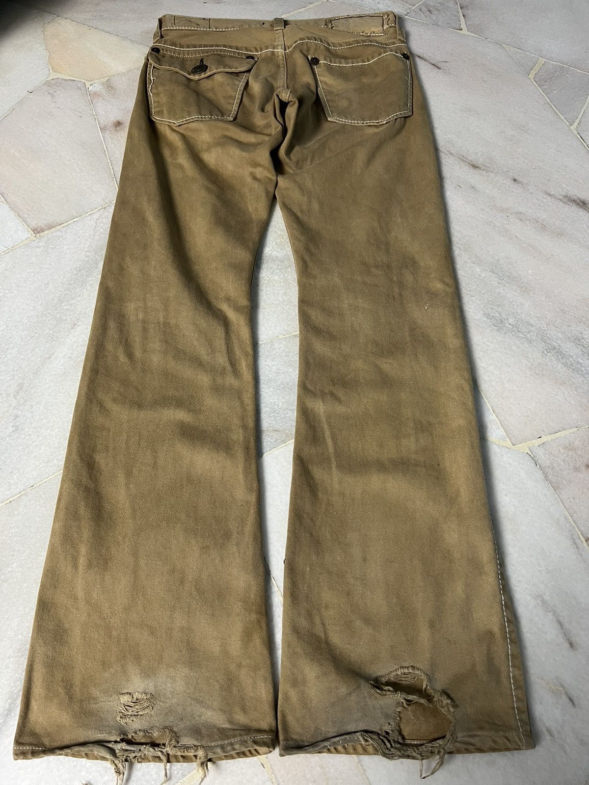 If Six Was Nine × Japanese Brand × Le Grande Bleu (L.G.B.) 💥FLARE💥 VINTAGE BLUE WAY DISTRESSED FLARE JEANS VERY RARE Size US 30 / EU 46 - 2 Thumbnail