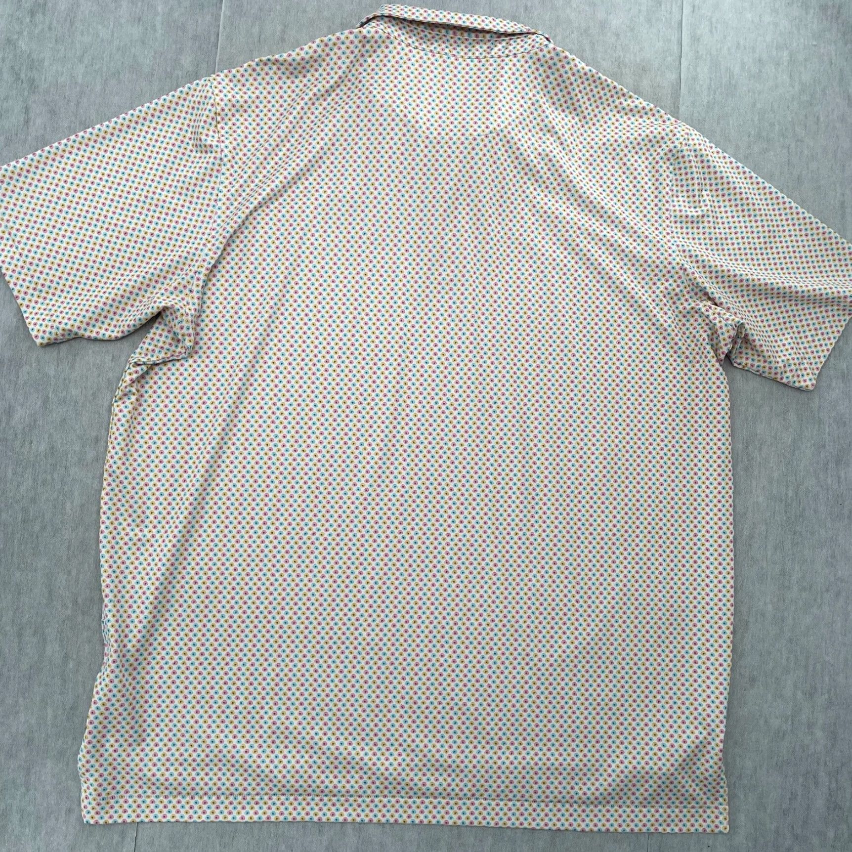 Peter Millar Peter Millar Shirt Polo Adult XL White All Over Print Golf Logo The Founders Club Mens XL Polo Shirt Size US XL / EU 56 / 4 - 3 Thumbnail