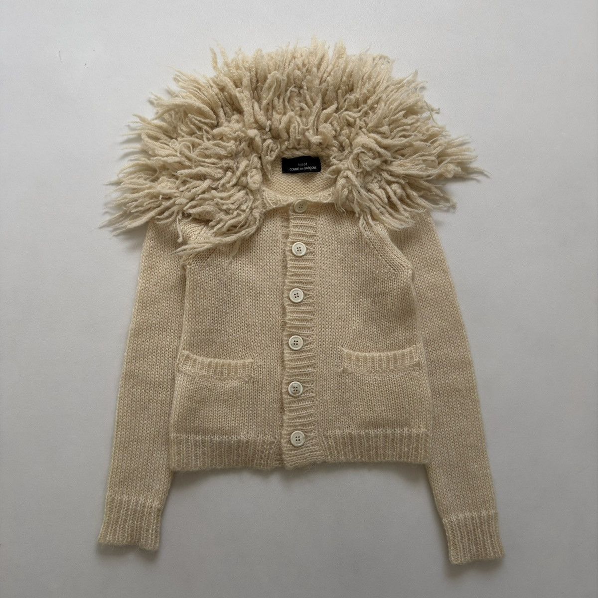 Comme des Garcons A/W 05 ‘Sheeps Fur’ Collar Cardigan Size XS / US 0-2 / IT 36-38 - 8 Thumbnail