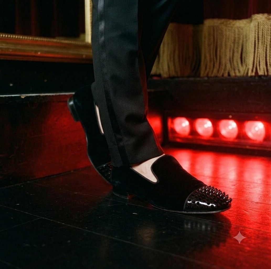Christian Louboutin Christian Louboutin Men’s Spooky Flat Velvet Spiked Loafer Size US 10.5 / EU 43-44 - 1 Thumbnail