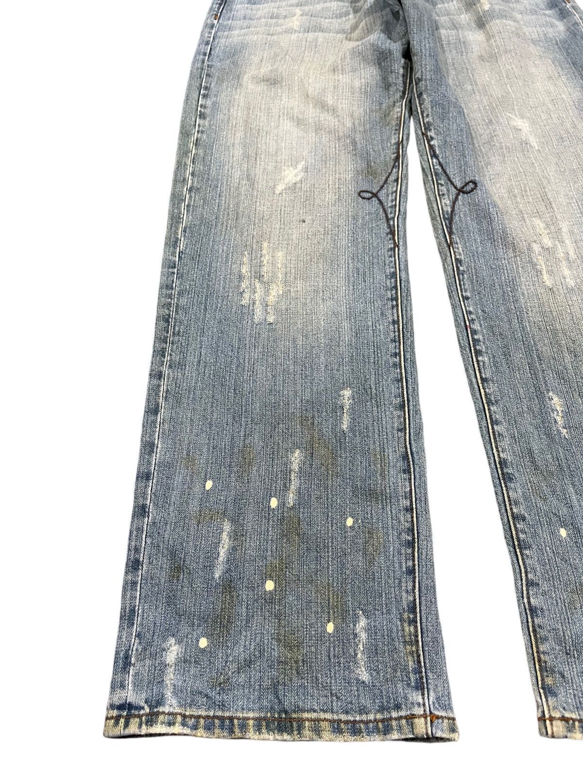 If Six Was Nine Vintage Azzure Baggy Paint Splatter Denim Size US 37 - 3 Thumbnail