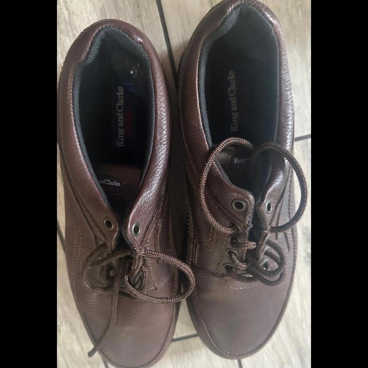 Clarks Mens Used Brown Leather Clarke Size US 12 / EU 45 - 2 Thumbnail