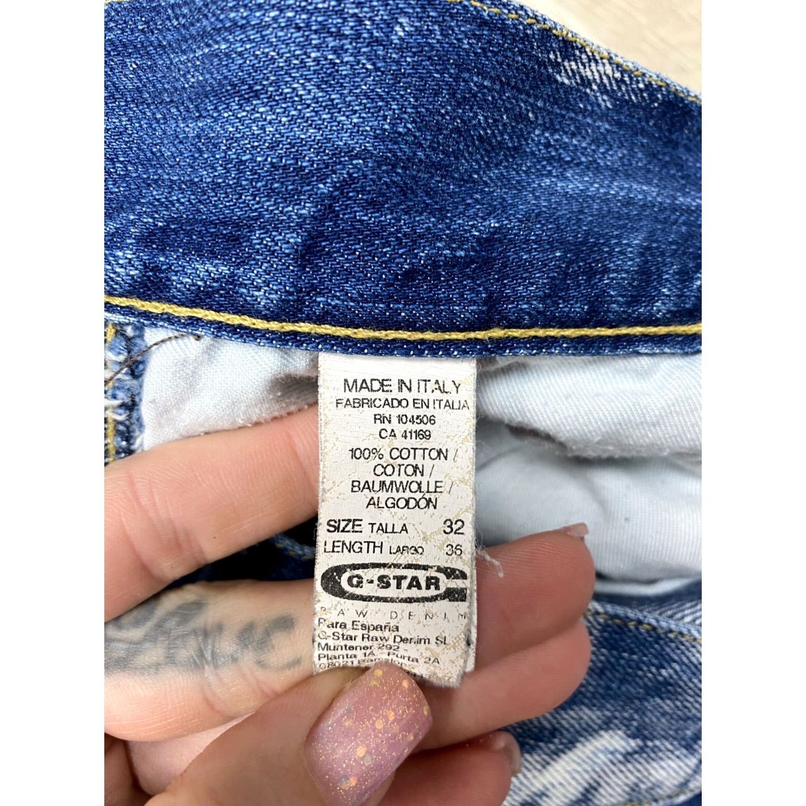 G-Star G Star Raw 90s Vintage Mens Double Knee Denim Jeans Pants Size 32 Regular Blue Denim 90s Mens Jeans Size US 32 / EU 48 - 6 Thumbnail