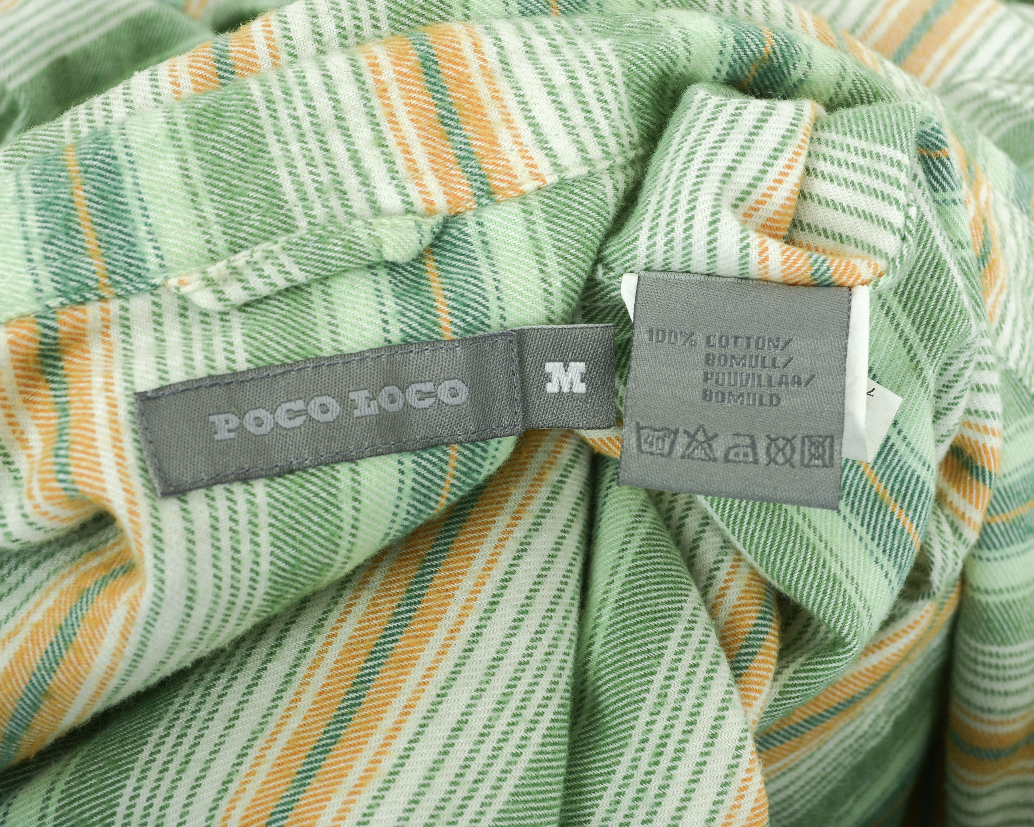 Other POCO LOCO Cotton Shirt Flannel Striped Green Button Up Size US M / EU 48-50 / 2 - 6 Thumbnail