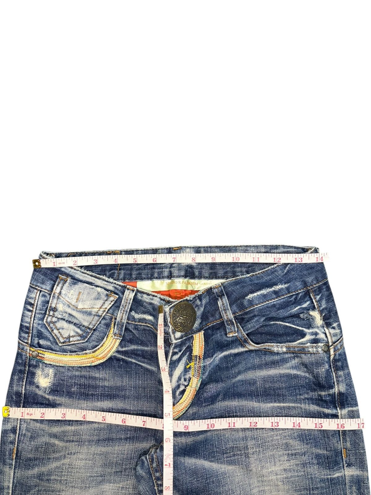 Hysteric Glamour Vintage Red Pepper Distressed Low Rise Flare Jeans Size 28" / US 6 / IT 42 - 6 Thumbnail