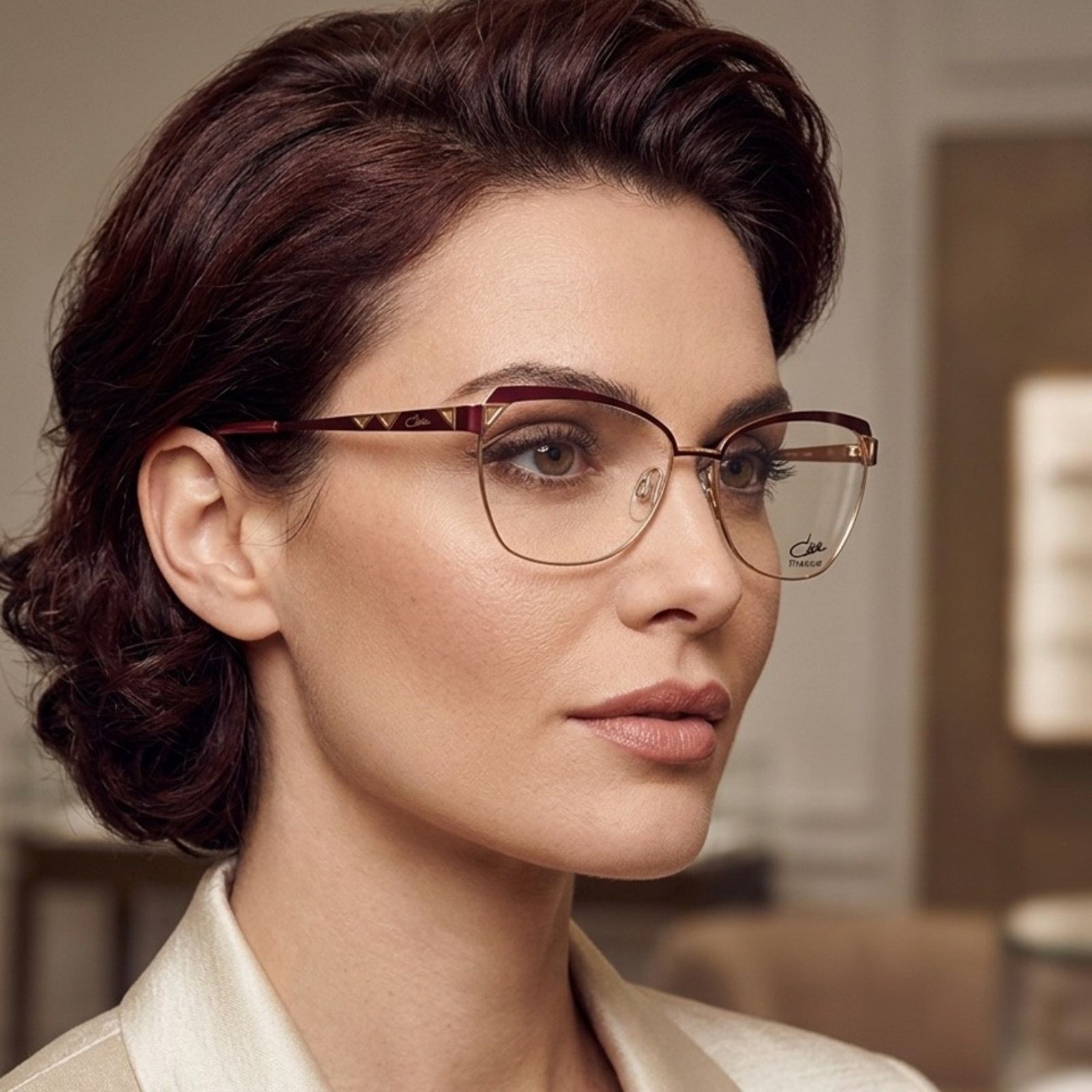Cazal New! CAZAL 4298 C002 Women Glasses in Burgundy and Gold Size ONE SIZE - 3 Thumbnail