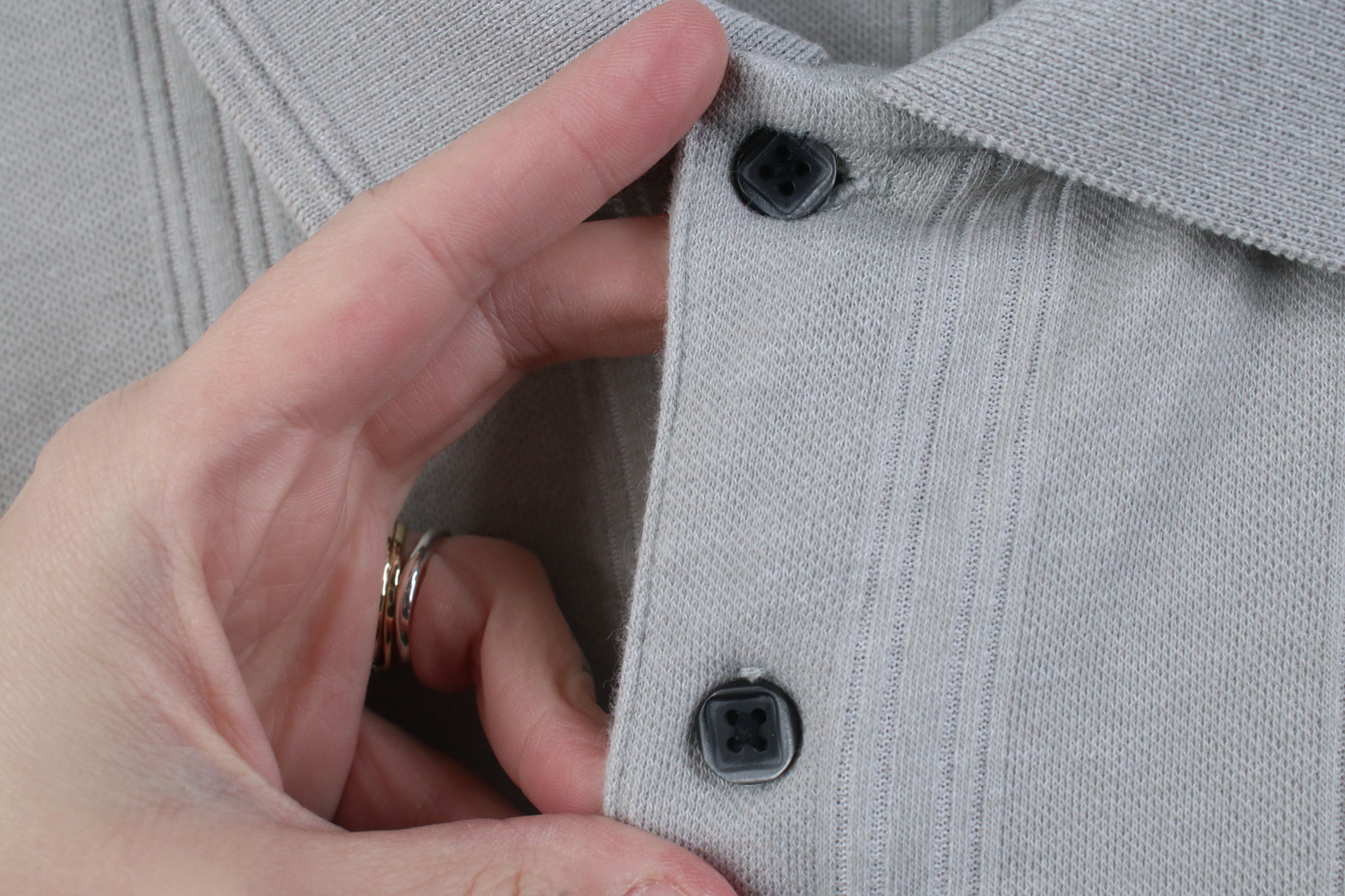 Vintage Vintage 90s Streetwear Knit Collared Golf Polo Shirt Gray Size US L / EU 52-54 / 3 - 5 Thumbnail
