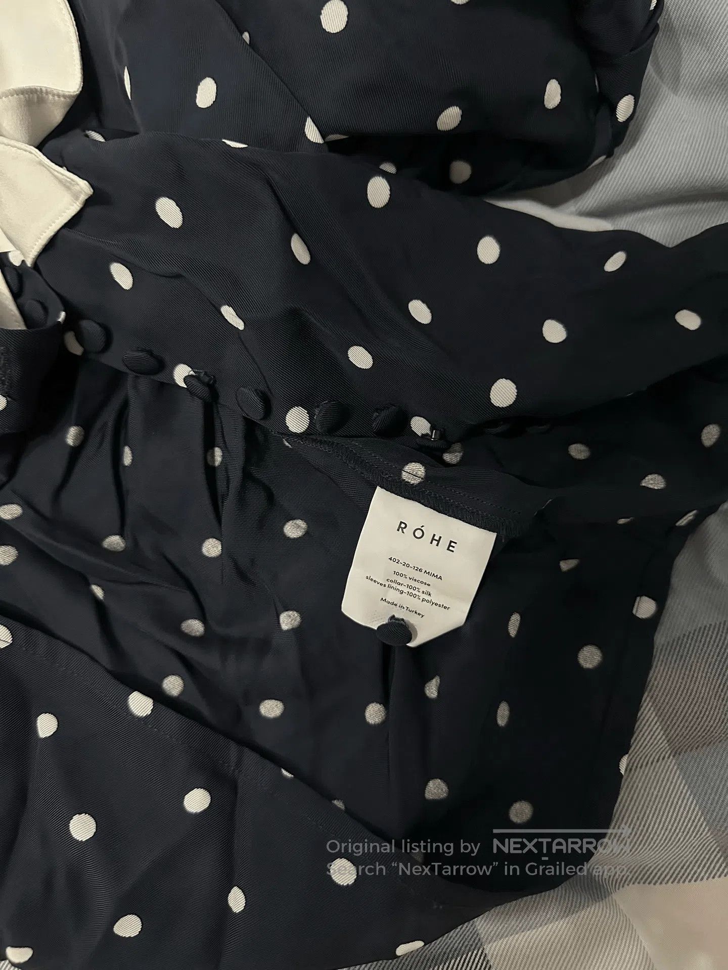 Rohe Navy Polka Dot Bubble Sleeve Shirt. Size S / US 4 / IT 40 - 4 Thumbnail