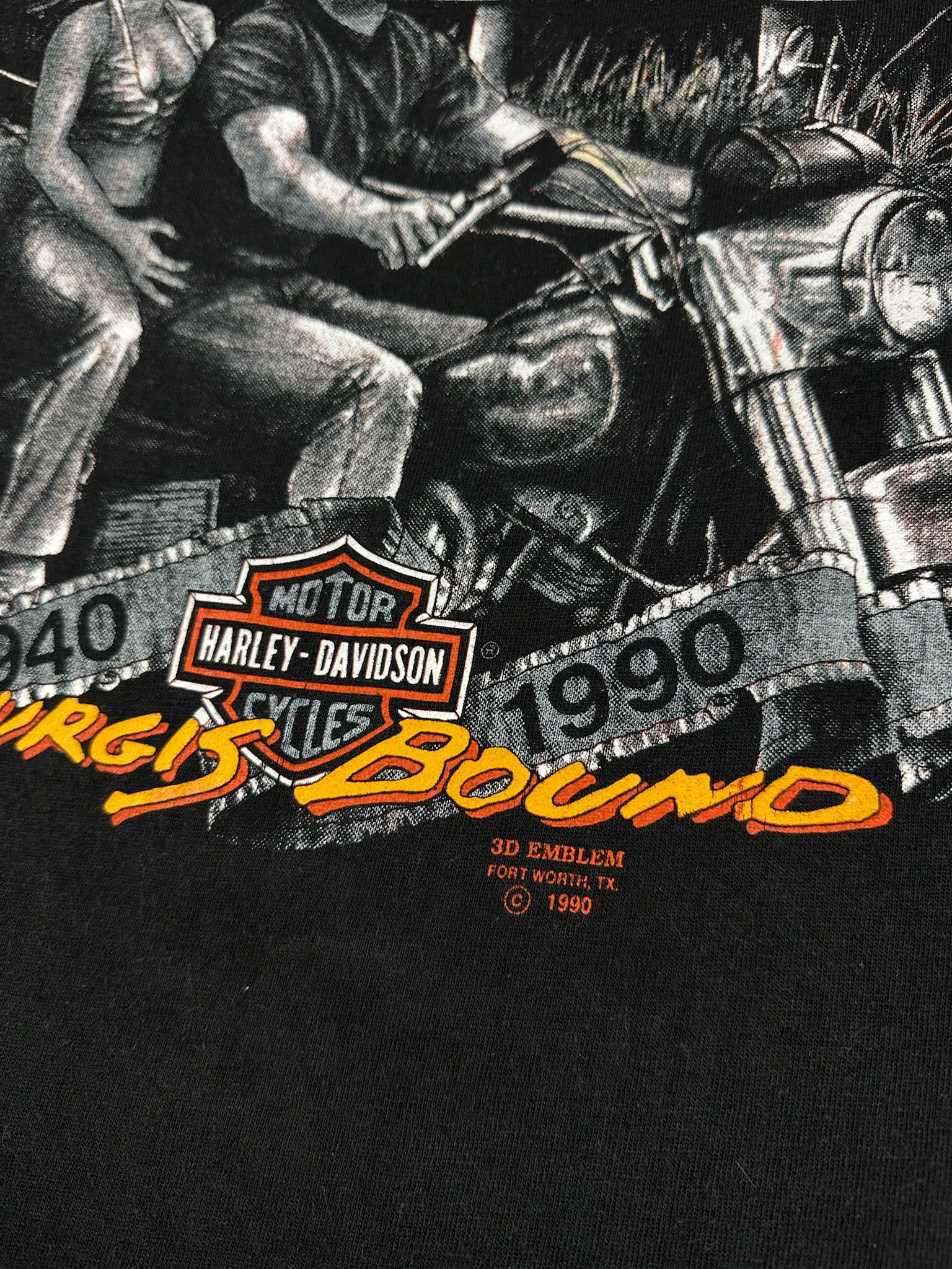 Harley Davidson Vintage rare 3D emblem short sleeve tee Size US XL / EU 56 / 4 - 3 Thumbnail