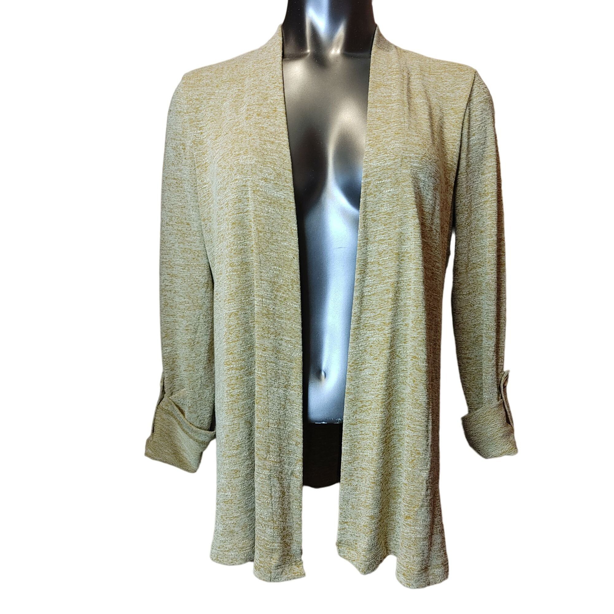 Charter Club CHARTER CLUB Women 8 White Tan Marled Knit Long Rolled Sleev Size M / US 6-8 / IT 42-44 - 1 Thumbnail