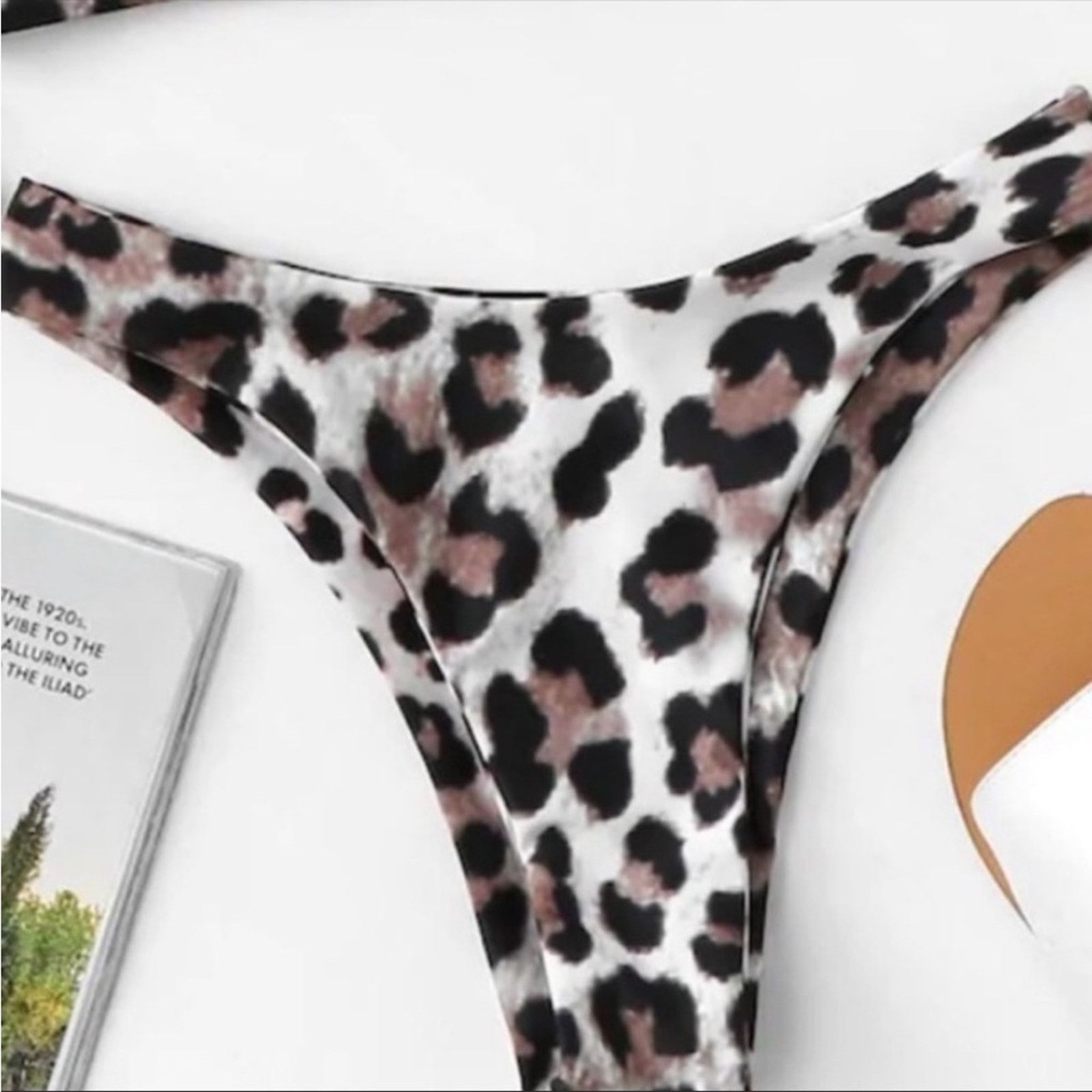 Shein NEW SHEIN Black White Leopard Swim Bikini Bottom Swimsuit Size ONE SIZE - 2 Thumbnail