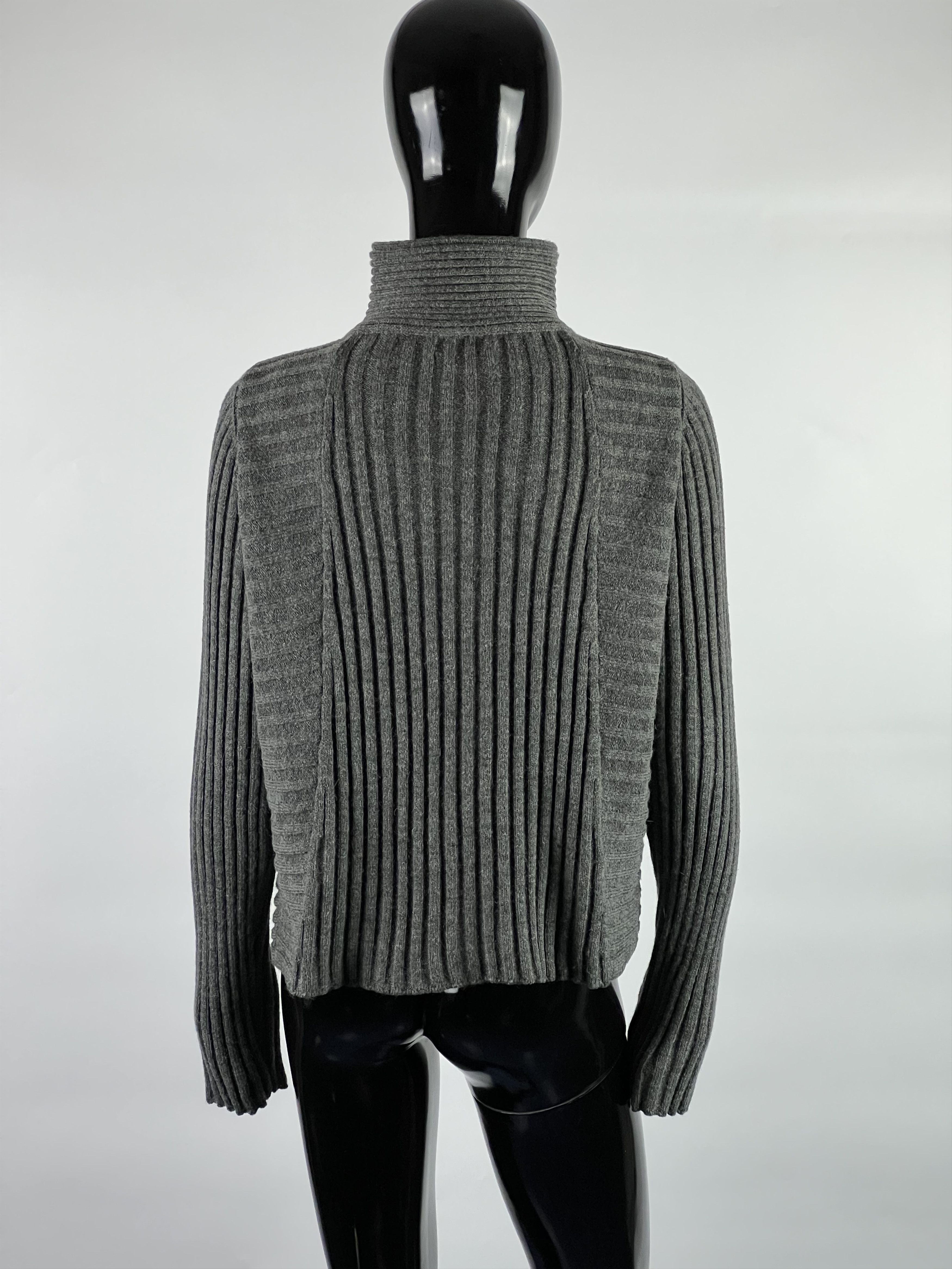 Sarah Pacini × Vintage Rare Vtg Sarah Pacini Full Zip Ribbed Merino Wool Sweater Size ONE SIZE - 3 Thumbnail