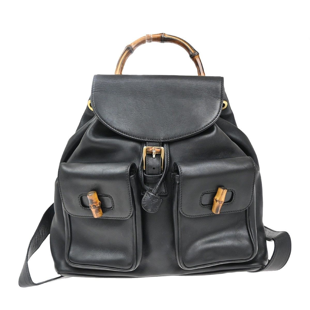Gucci Gucci Vintage Bamboo Backpack Leather Size ONE SIZE - 1 Thumbnail