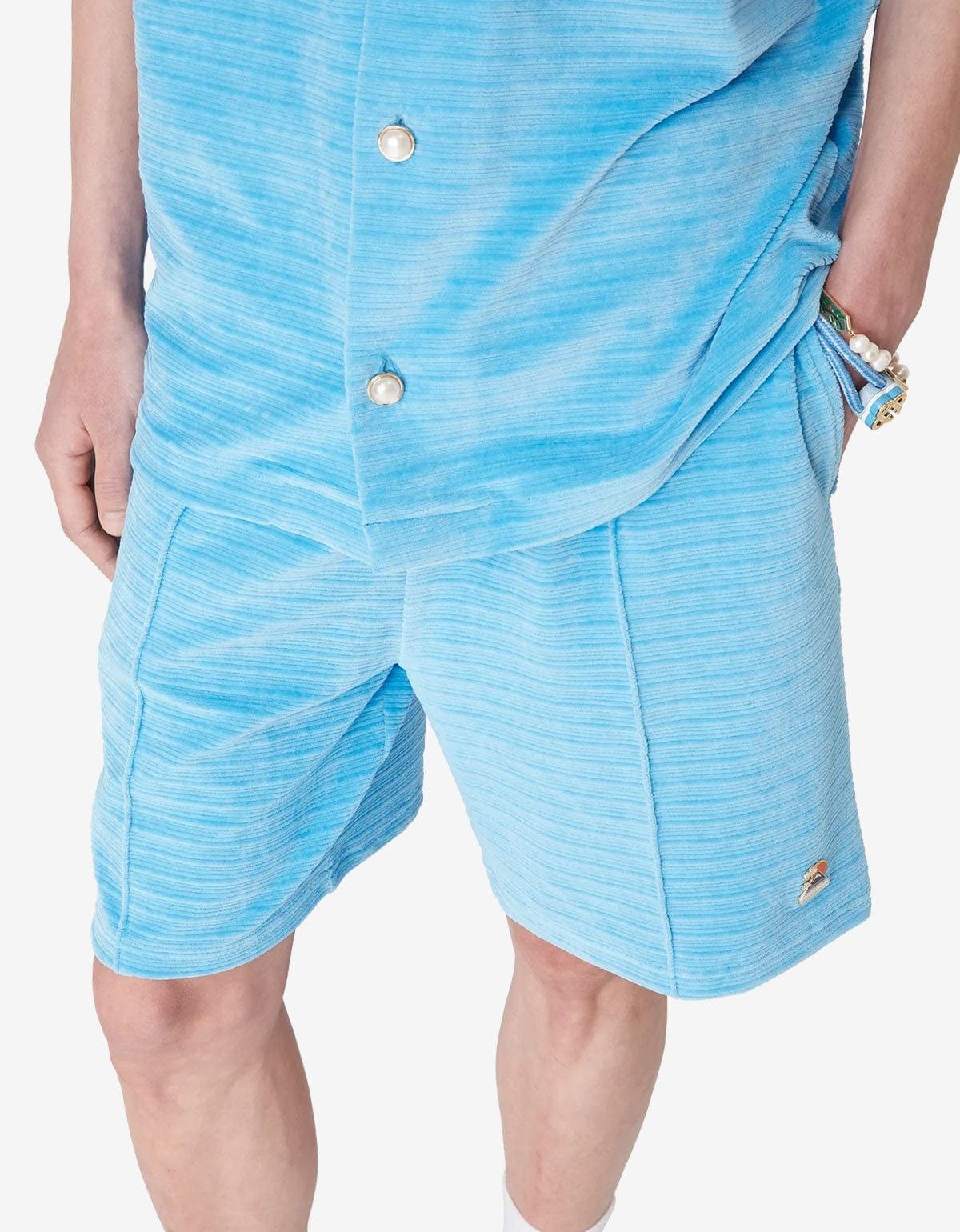 Casablanca Casablanca Blue Velour Stripe Shorts Size US 32 / EU 48 - 2 Thumbnail