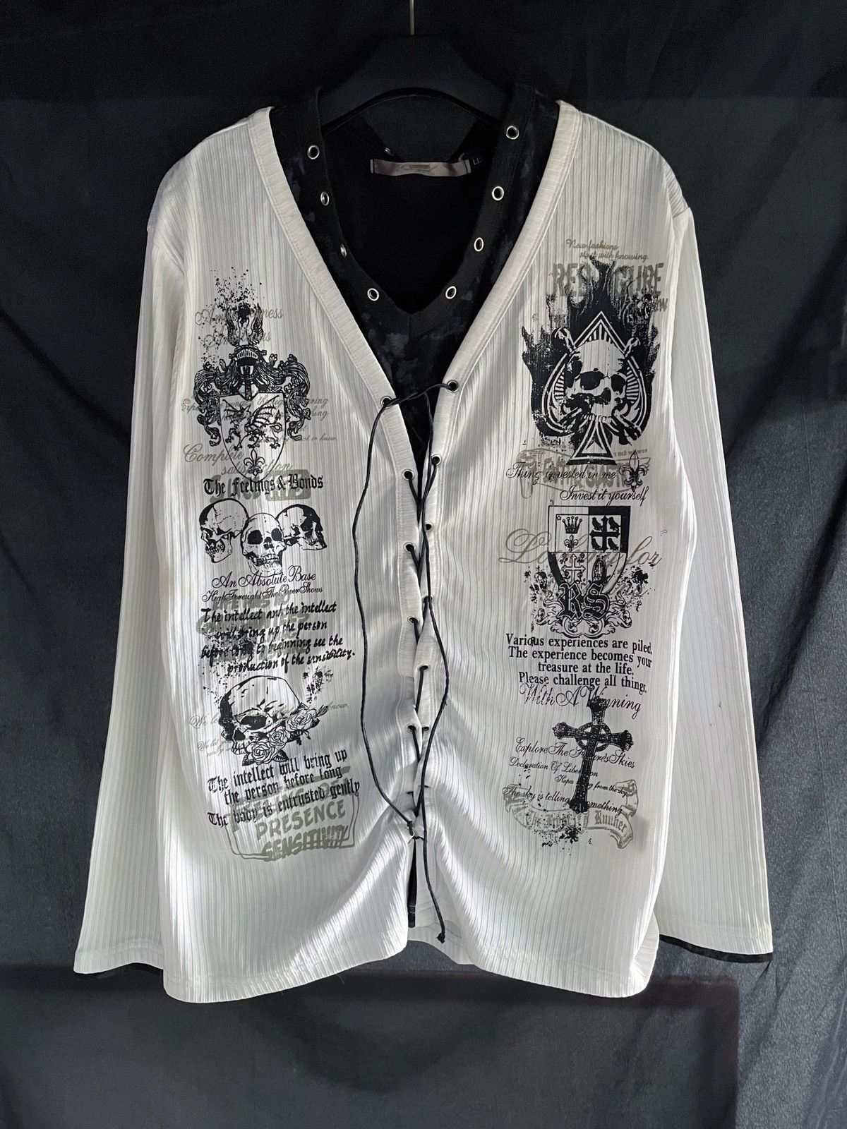14th Addiction JAPANESE POEM DOUBLE LAYER PUNK STYLE LONG SLEEVE Size US L / EU 52-54 / 3 - 1 Thumbnail