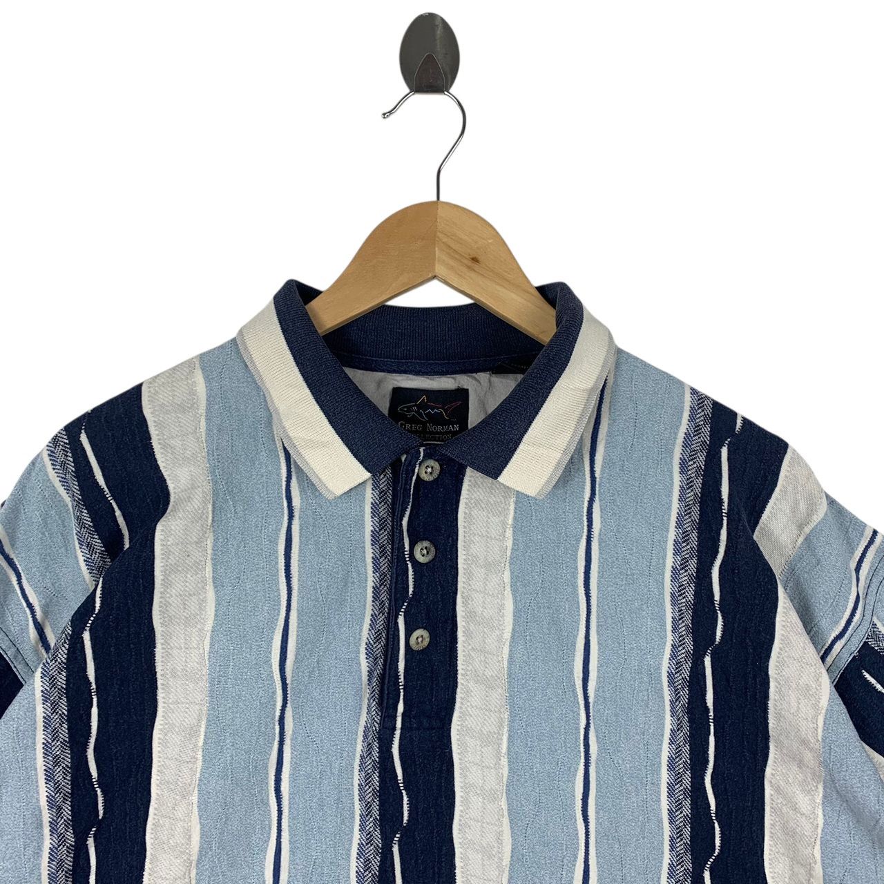 Greg Norman Vintage Greg Norman Collection Striped Polo Shirt Size US XL / EU 56 / 4 - 2 Thumbnail