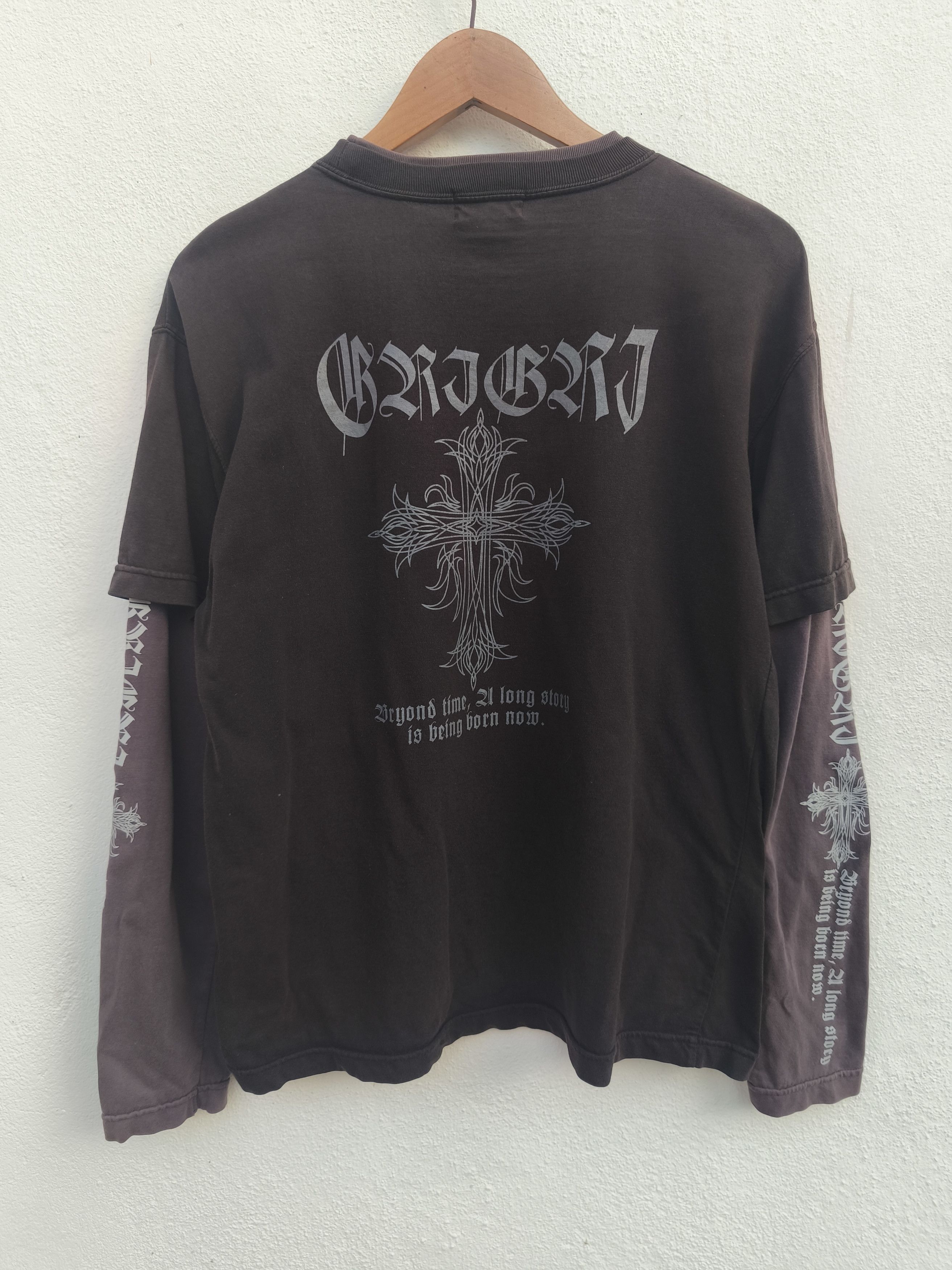 Beauty Beast 🔥 Vtg y2k Ori Ori gothic double sleeve chrome heart Size US M / EU 48-50 / 2 - 1 Thumbnail