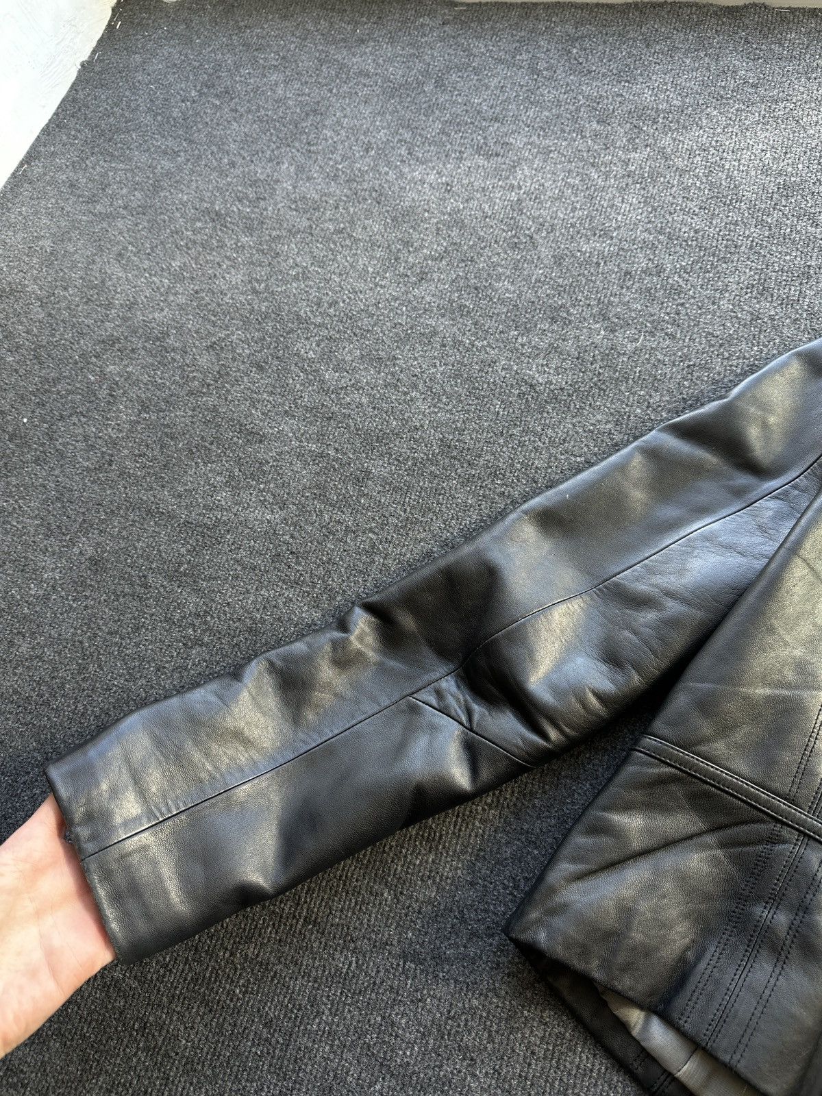 Other 🚨Y2K RICK OWENS TYPE DIRTY SLIM FIT ZIP LEATHER JACKET Size M / US 6-8 / IT 42-44 - 16 Thumbnail