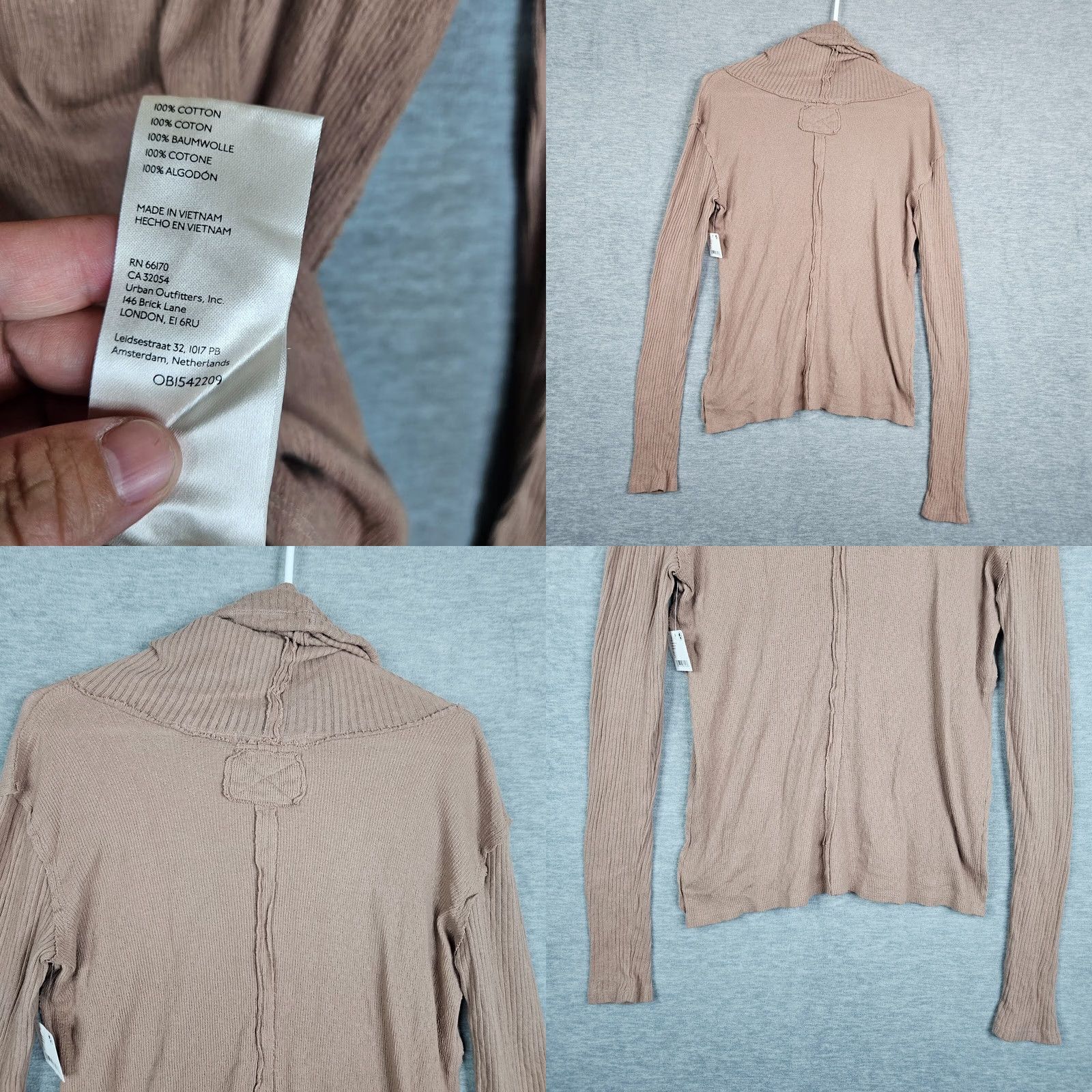 Vintage We The Free Women's Strawberry Roan Turtle Neck Ribbed Long Sleeve Top Sz S New Size S / US 4 / IT 40 - 8 Thumbnail