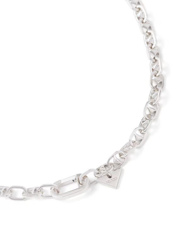 Prada PRADA Triangle Charm Chain Silver Brass Necklace With Clasp Size ONE SIZE - 2 Thumbnail